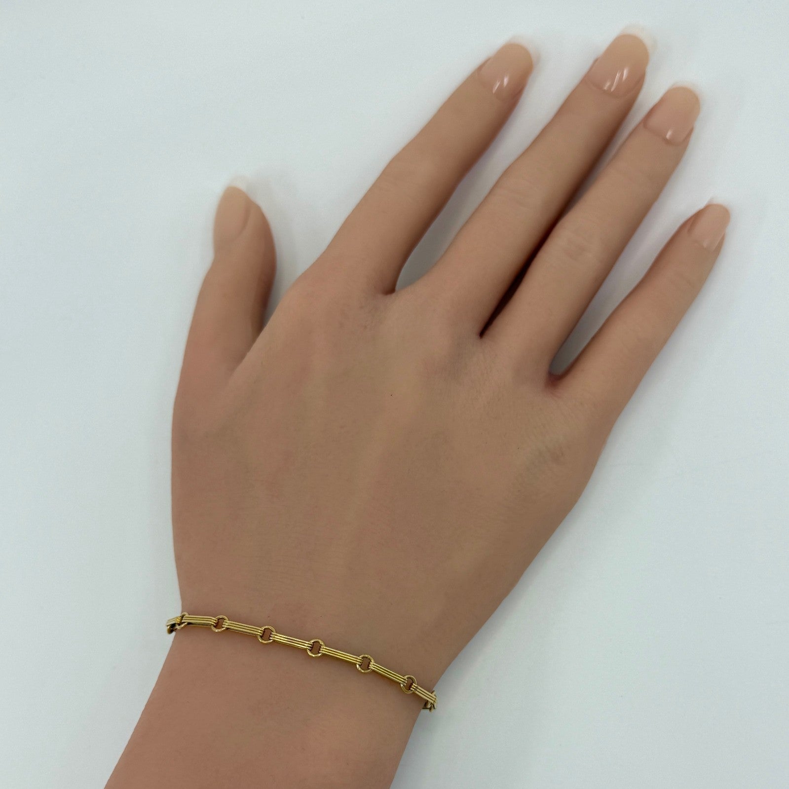 Rare Vintage Van Cleef & Arpels 18k Yellow Gold Paperclip Link Chain Bracelet — view 5