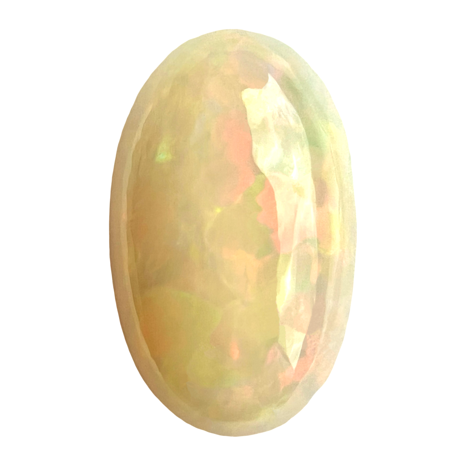 25.57ct Natural White Crystal Opal Oval Cabochon Gem 26.8x17mm Loose Gemstone