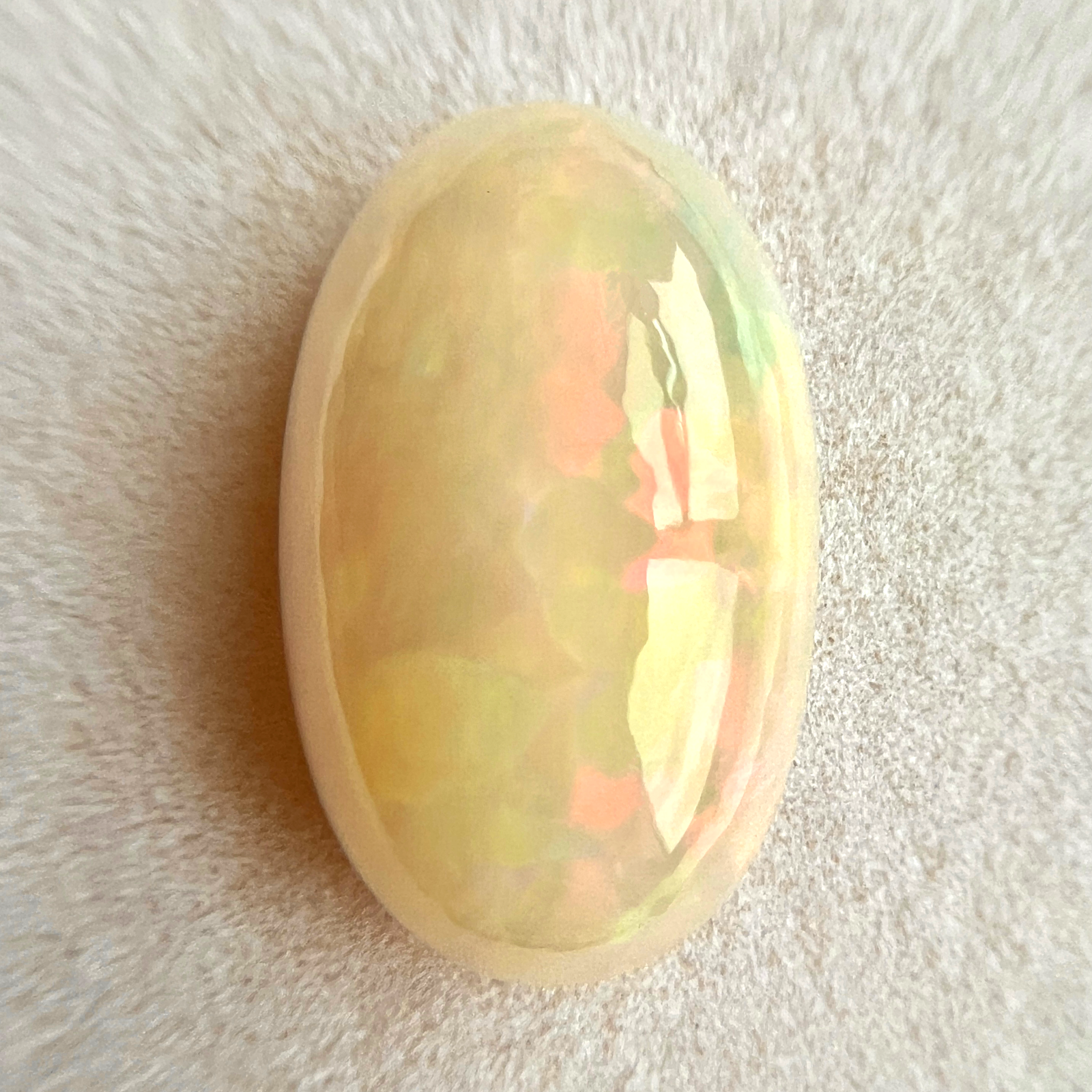 25.57ct Natural White Crystal Opal Oval Cabochon Gem 26.8x17mm Loose Gemstone — view 2