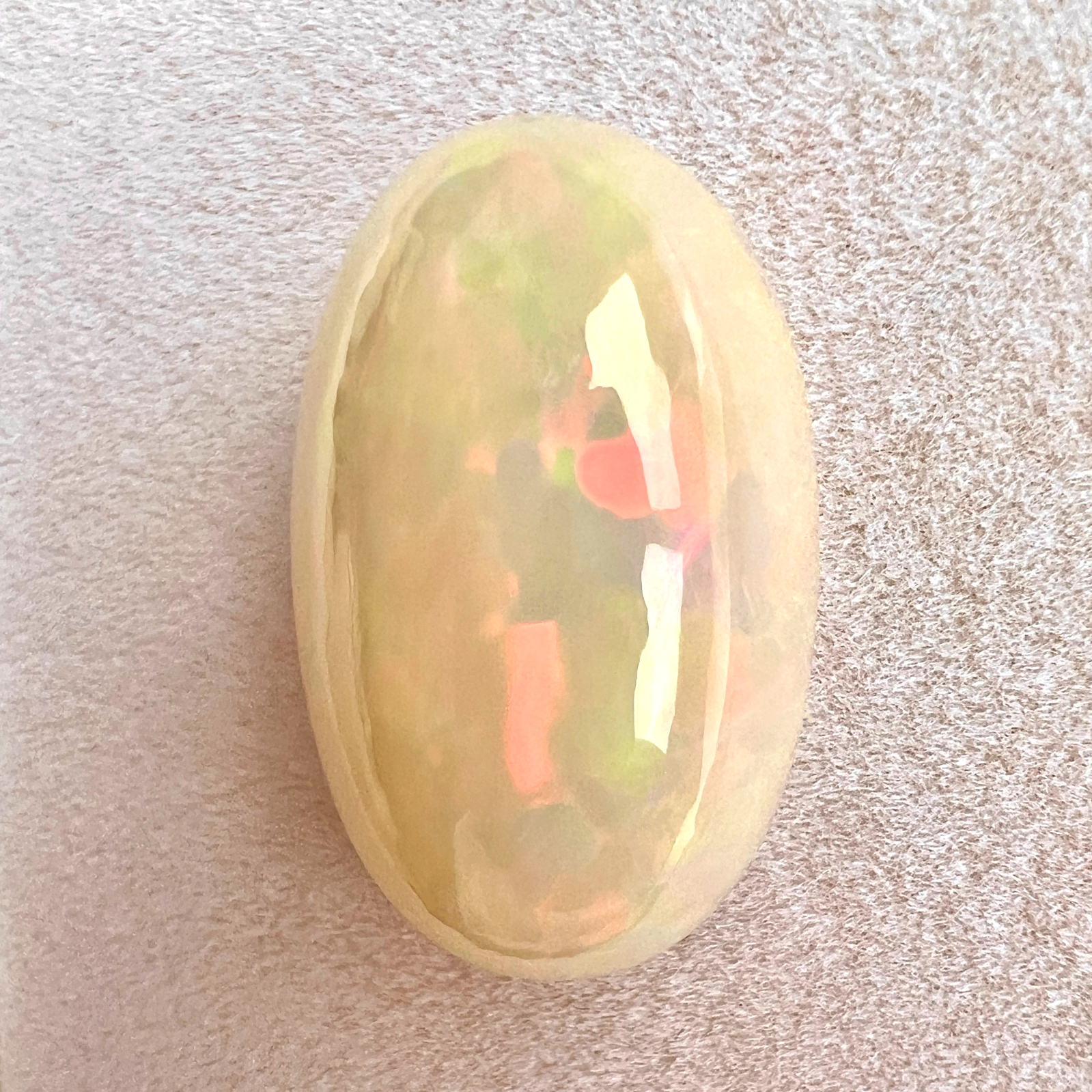 25.57ct Natural White Crystal Opal Oval Cabochon Gem 26.8x17mm Loose Gemstone — view 4