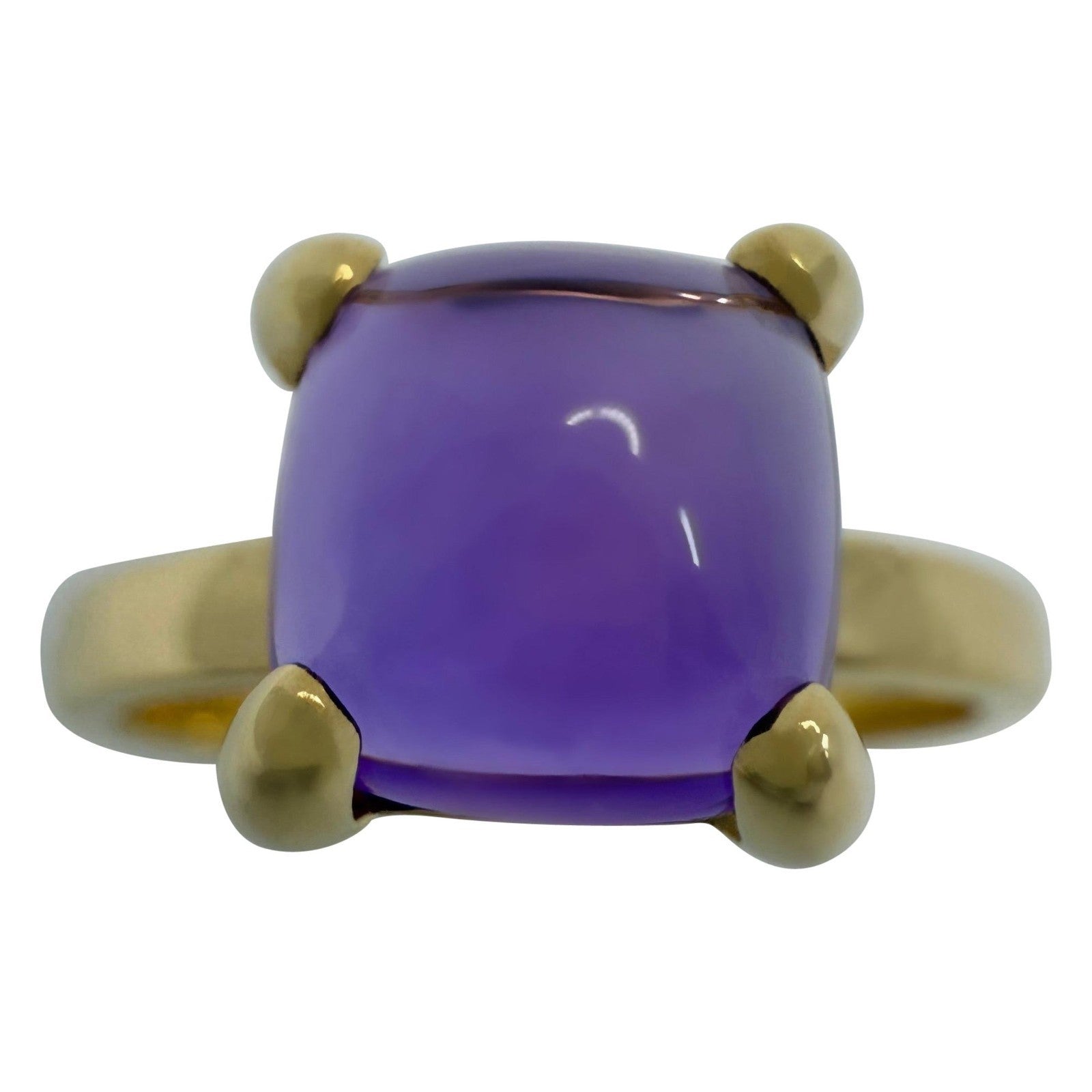 Tiffany & Co. Paloma Picasso Amethyst Sugar Stack Loaf 18k Yellow Gold Ring US5