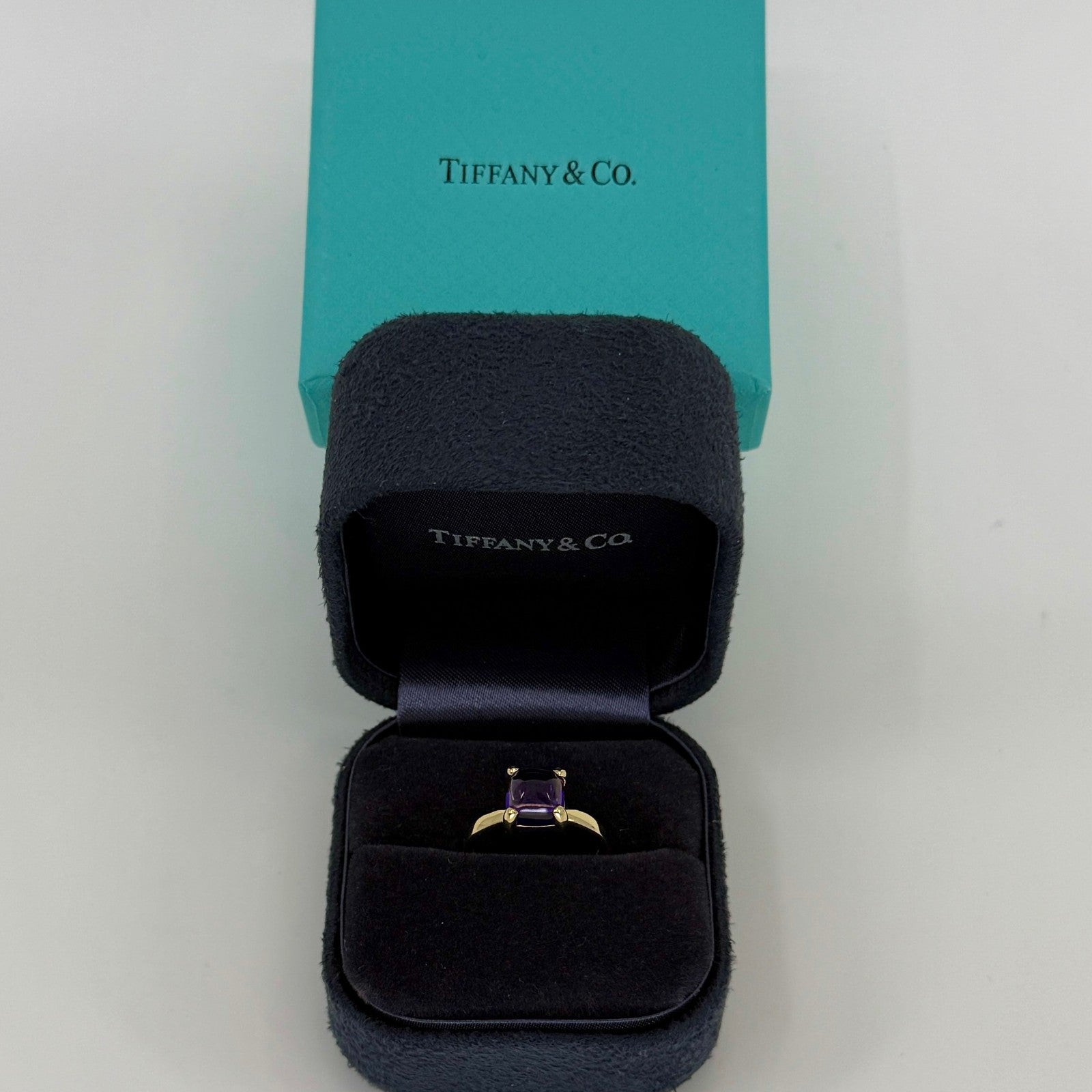 Tiffany & Co. Paloma Picasso Amethyst Sugar Stack Loaf 18k Yellow Gold Ring US5 — view 2