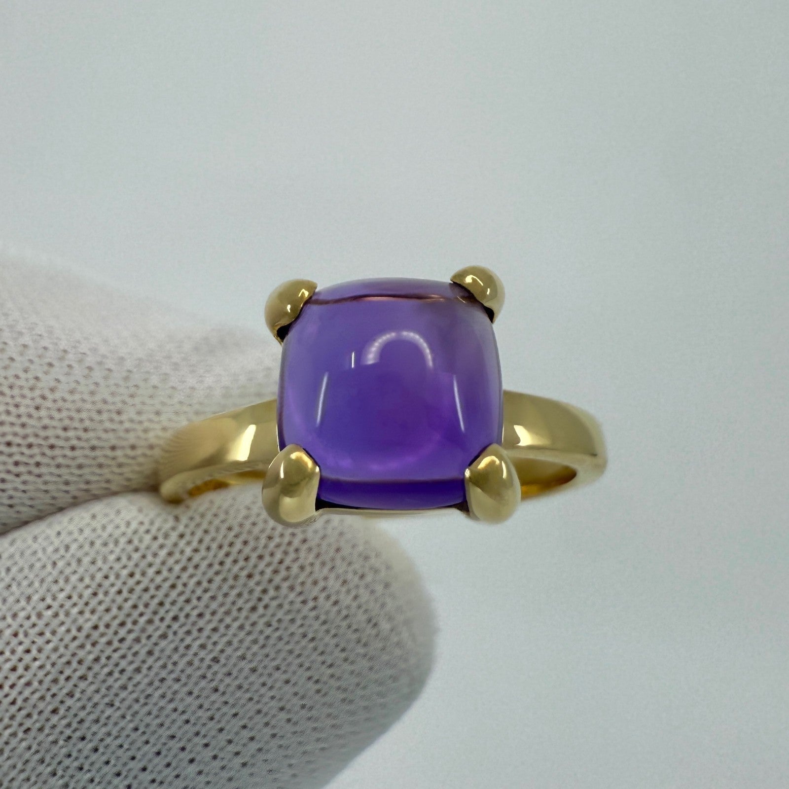 Tiffany & Co. Paloma Picasso Amethyst Sugar Stack Loaf 18k Yellow Gold Ring US5 — view 3