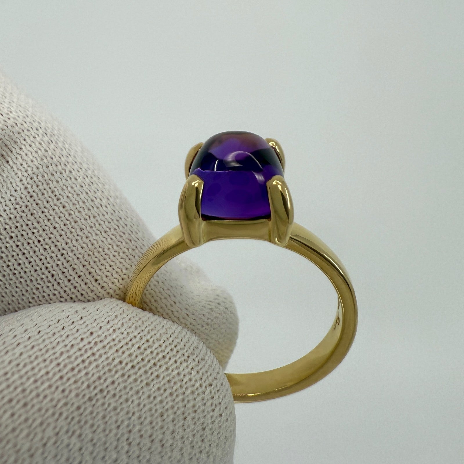 Tiffany & Co. Paloma Picasso Amethyst Sugar Stack Loaf 18k Yellow Gold Ring US5 — view 4