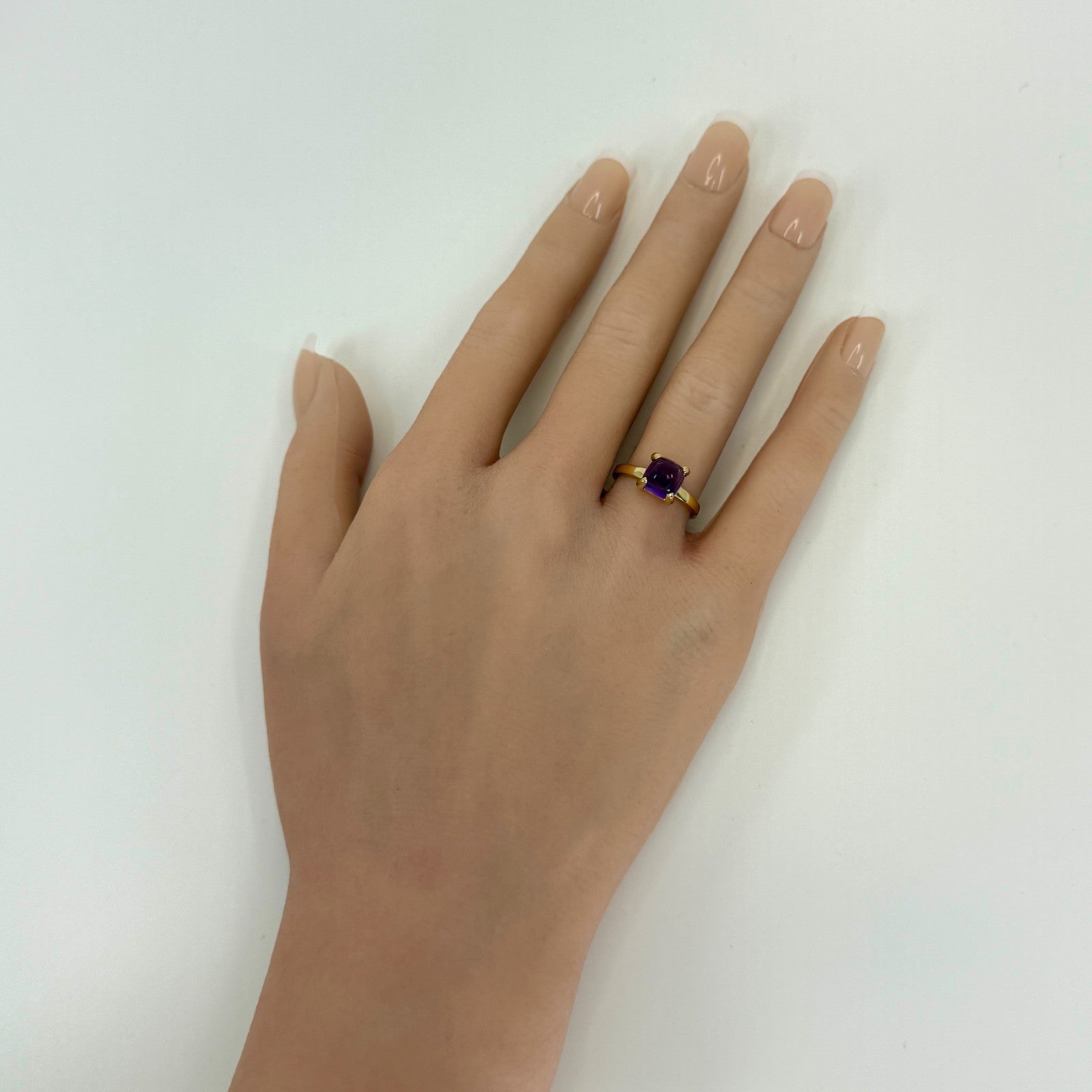 Tiffany & Co. Paloma Picasso Amethyst Sugar Stack Loaf 18k Yellow Gold Ring US5 — view 5