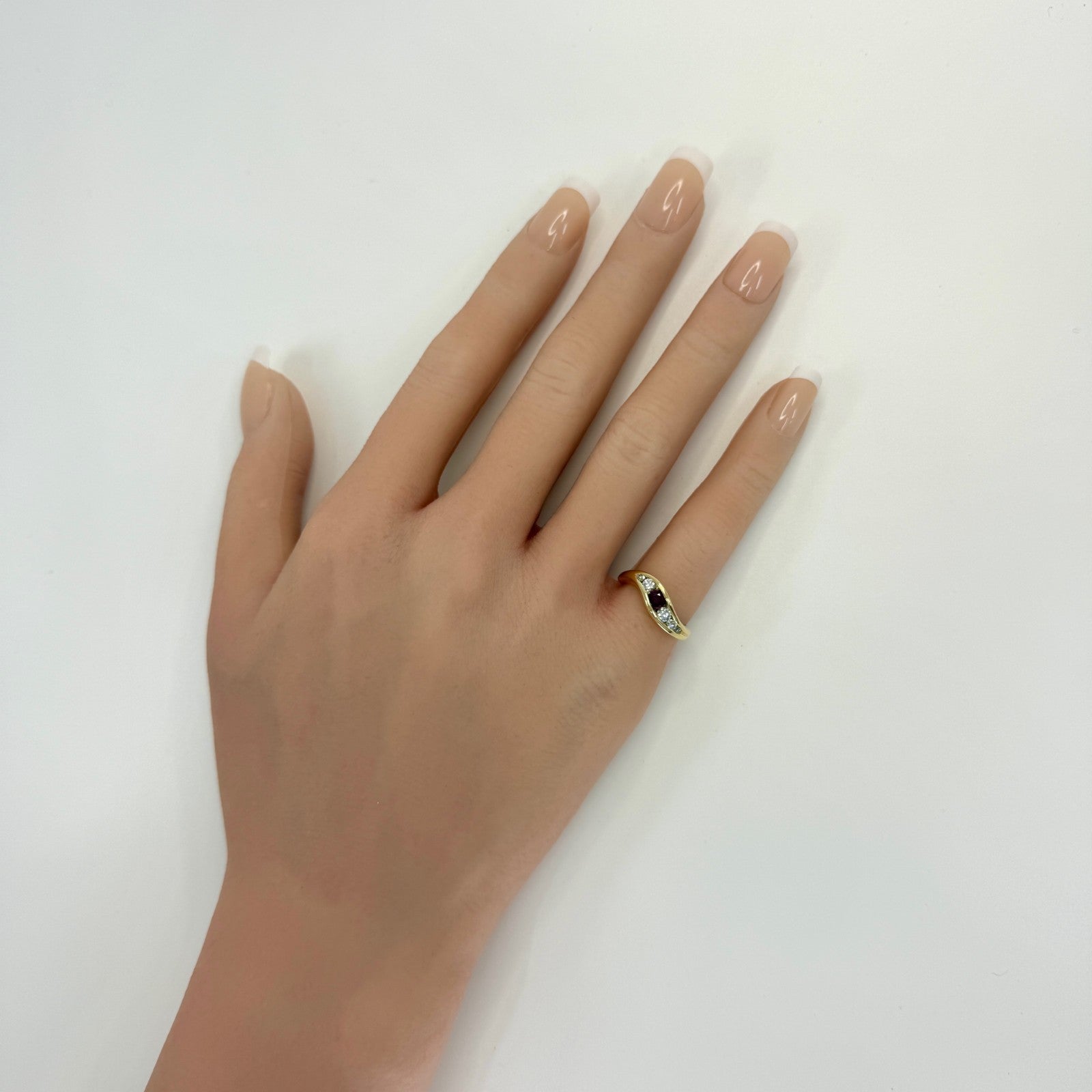 Vintage Tiffany & Co. Ruby And Diamond 18k Yellow Gold Channel Set Band Ring — view 5