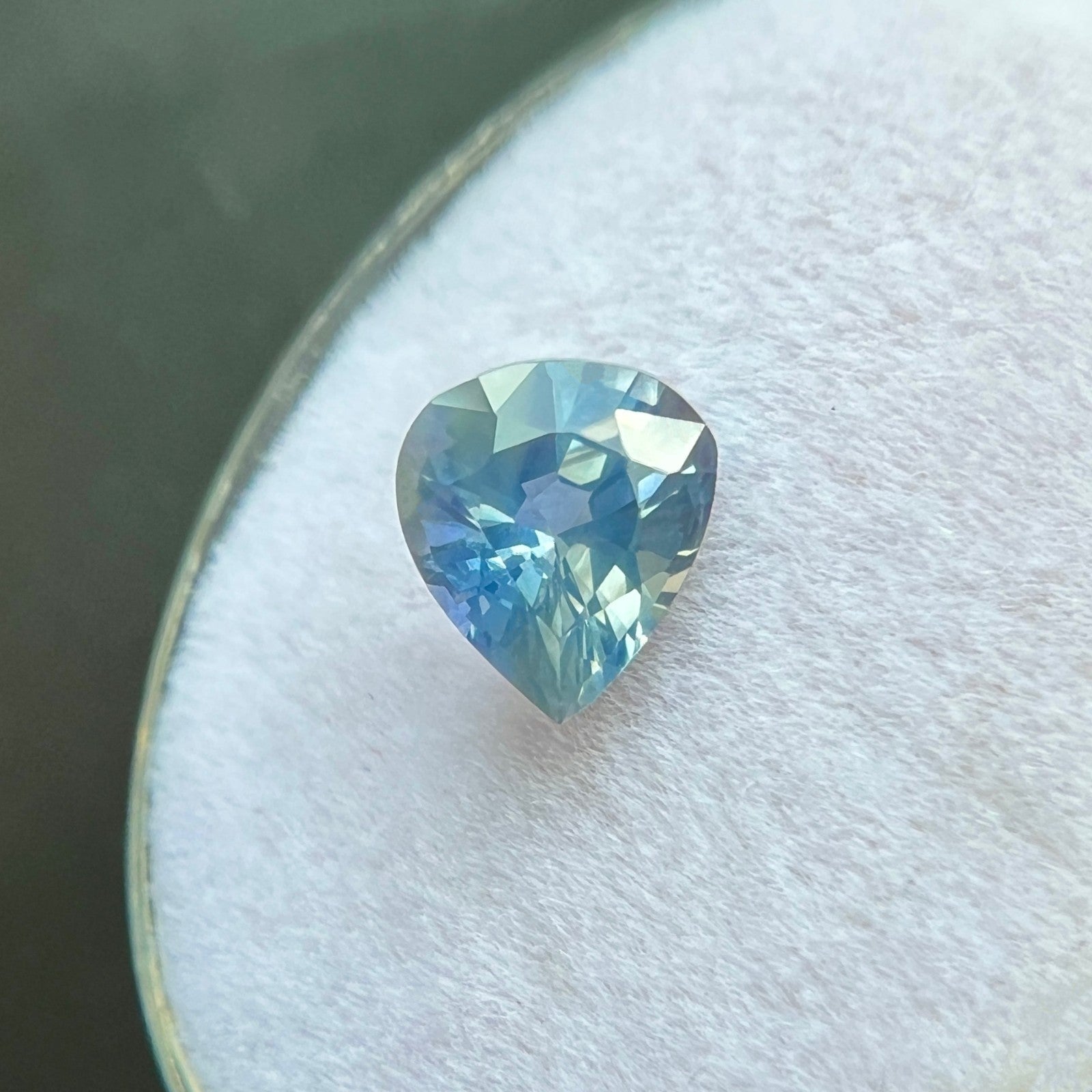 UNIQUE GIA CERTIFIED 1.13ct Sapphire Hazy Silky Blue Pear Cut Loose Gem — view 4