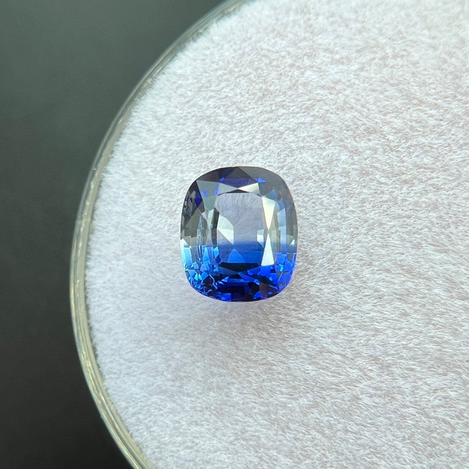 Unique GIA CERTIFIED 1.21ct Bi Colour Colourless CEYLON Blue Sapphire Cushion — view 3
