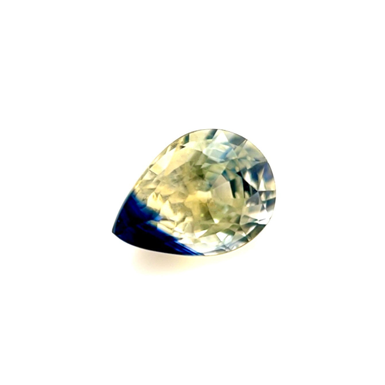 Unique GIA CERTIFIED 1.04ct Pear Cut Bi Colour Blue Yellow Sapphire Gemstone — view 1