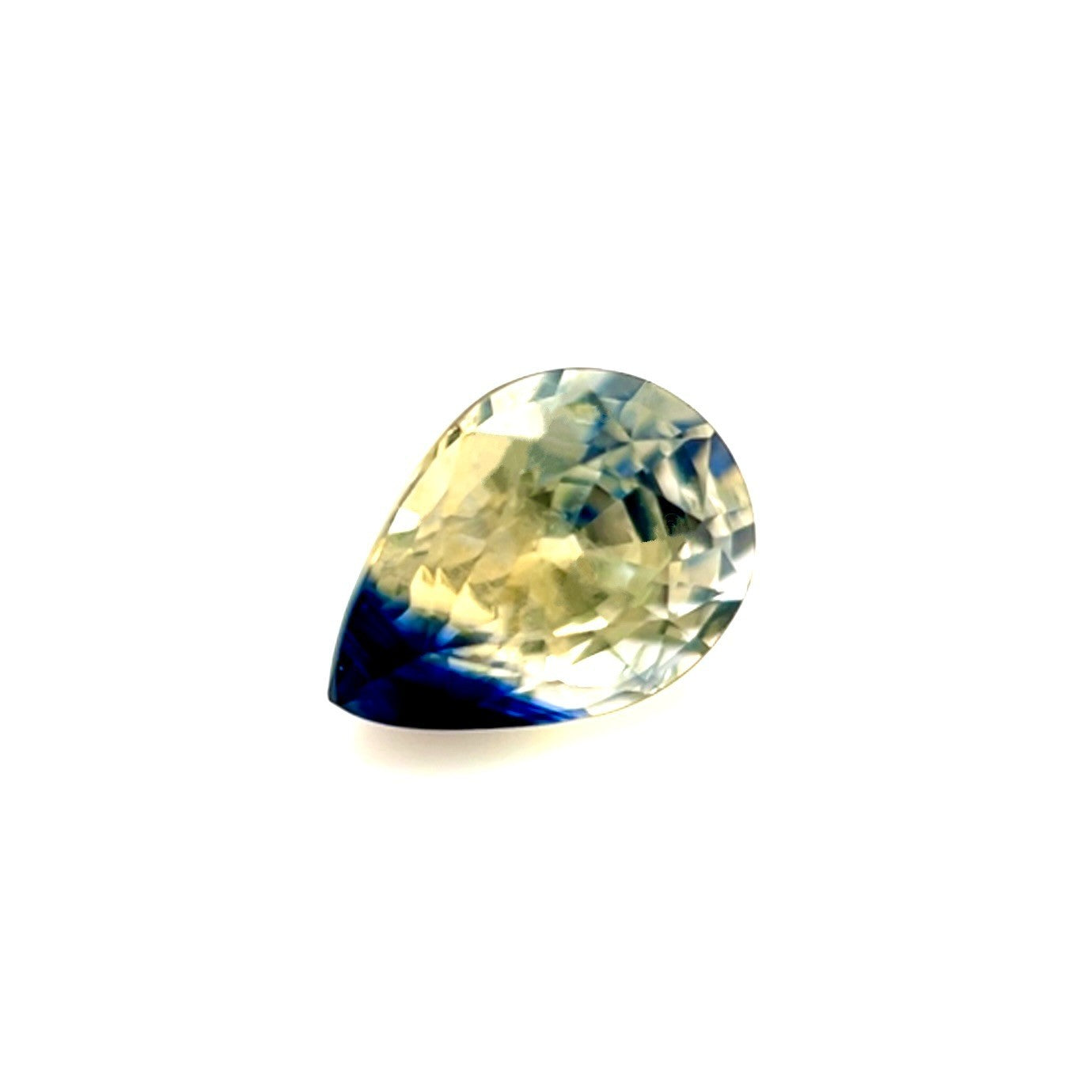Unique GIA CERTIFIED 1.04ct Pear Cut Bi Colour Blue Yellow Sapphire Gemstone — view 2