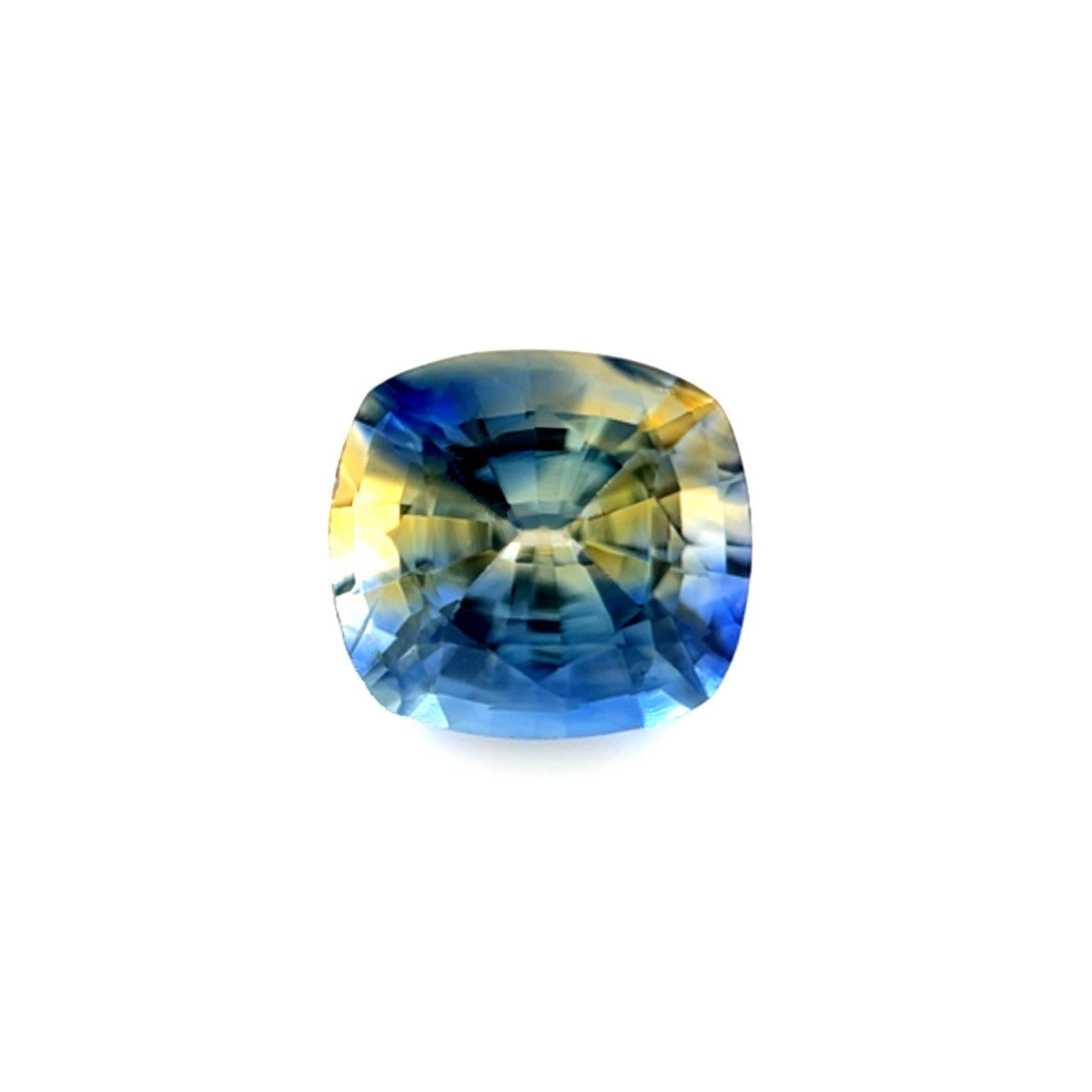Unique GIA CERTIFIED Ceylon Sapphire 1.26ct Bi Colour Yellow Blue Cushion Cut — view 2