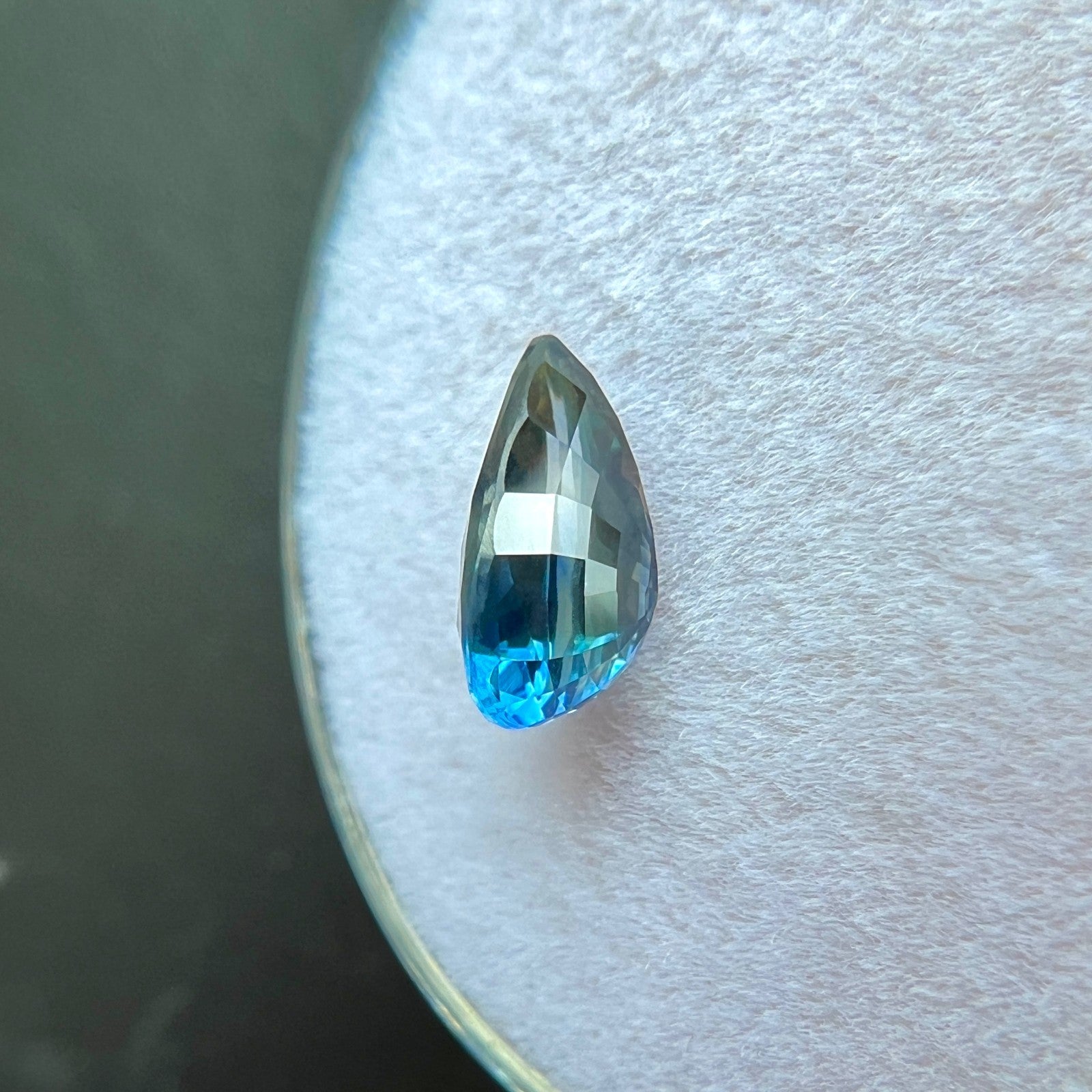 UNIQUE Parti Colour NATURAL 1.21ct Sapphire Blue Yellow Pear Teardrop 8x4.5mm — view 5