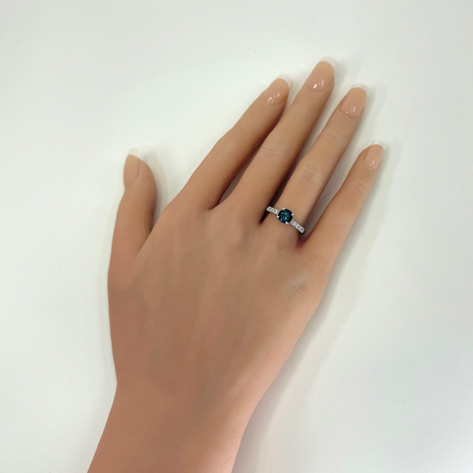 Unique 1.38ct Bi Colour Round CEYLON Blue Yellow Sapphire Diamond Platinum Ring — view 4