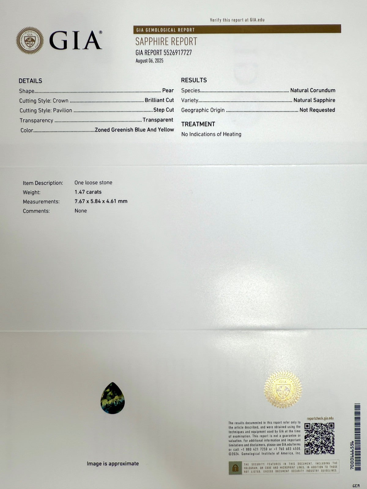 1.74ct GIA Certified No Heat Parti Colour Sapphire Diamond Platinum Halo Ring — view 2
