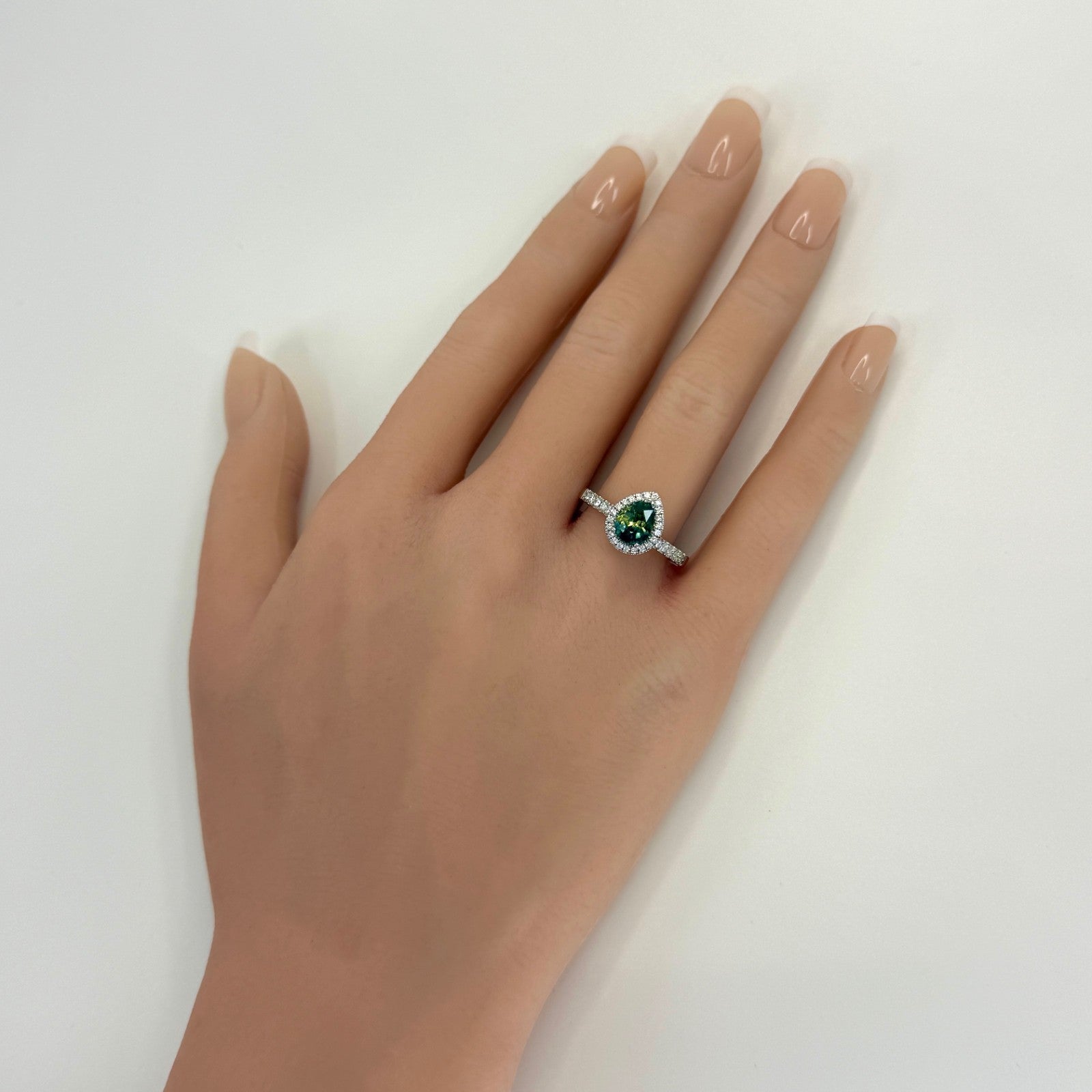 1.74ct GIA Certified No Heat Parti Colour Sapphire Diamond Platinum Halo Ring — view 5