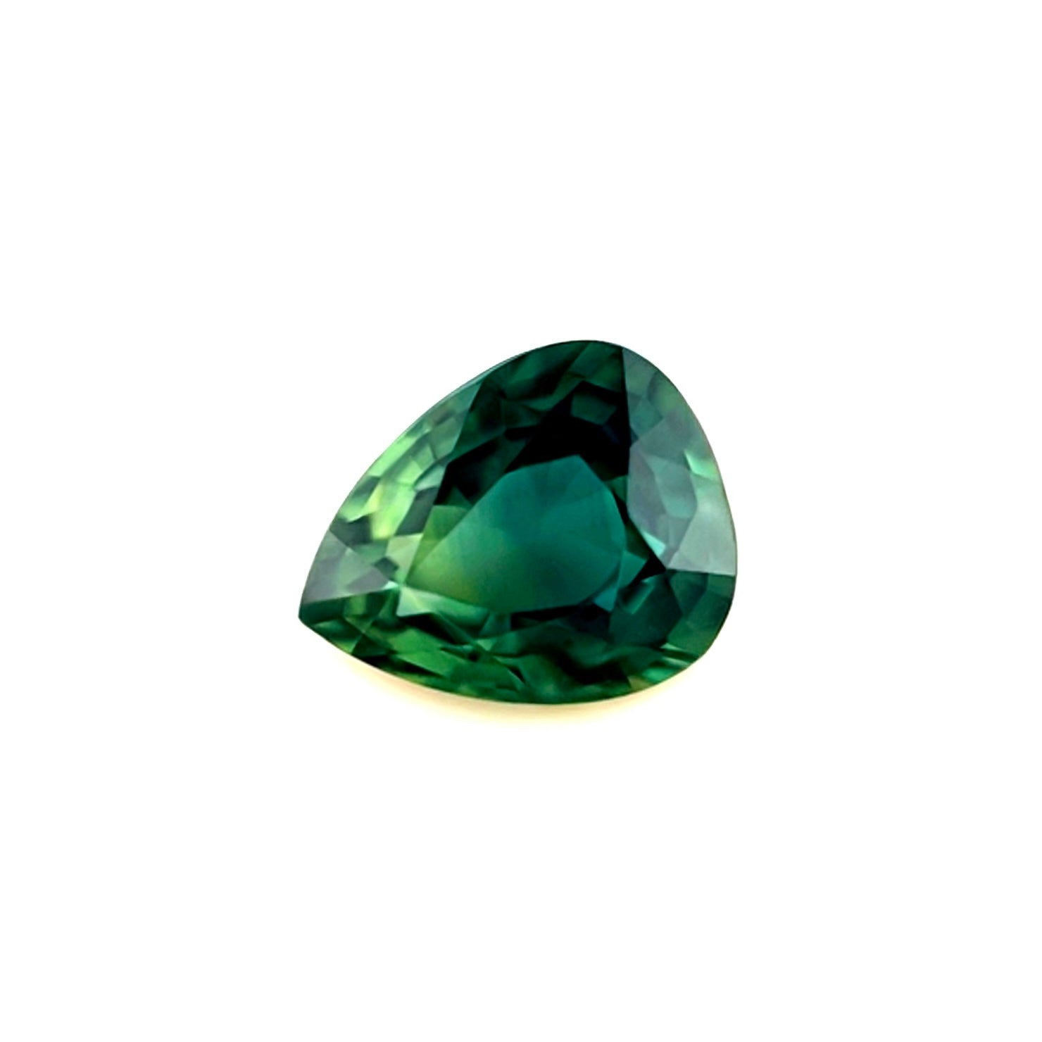 NATURAL 1.17ct Untreated IGI CERTIFIED Deep Green Blue AUSTRALIAN Sapphire Pear — view 1