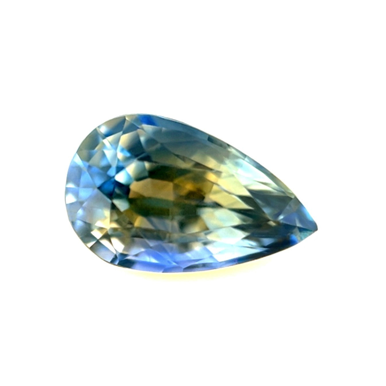 2.61ct Unique GIA CERTIFIED CEYLON Sapphire BI COLOUR Blue Yellow Pear Cut Gem — view 1
