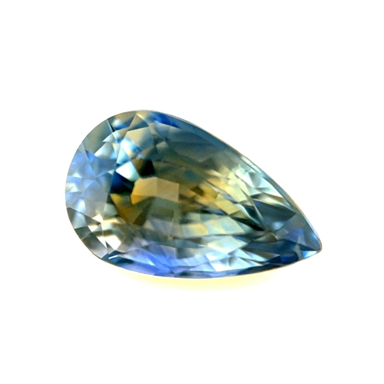 2.61ct Unique GIA CERTIFIED CEYLON Sapphire BI COLOUR Blue Yellow Pear Cut Gem — view 2