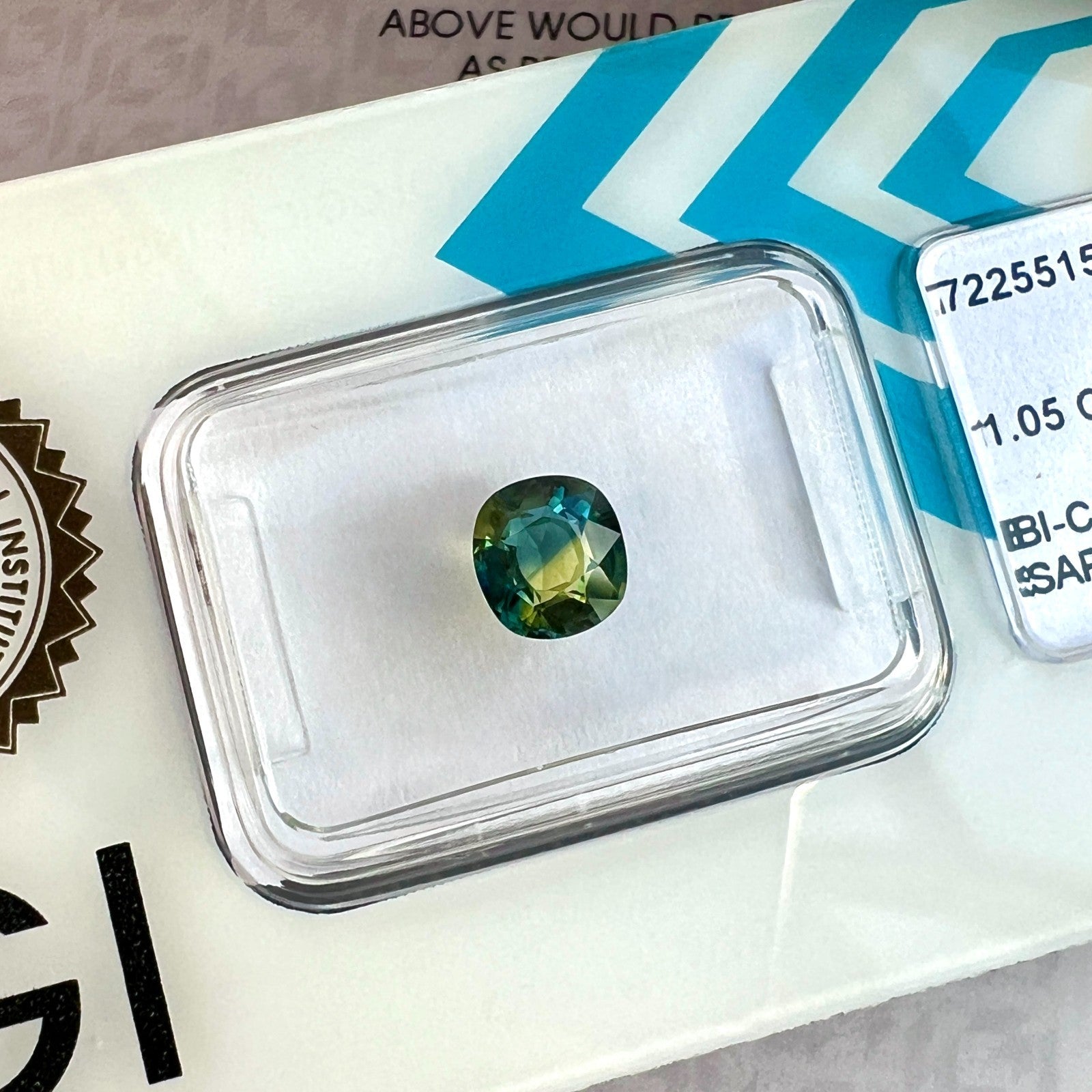 Unique 1.05ct IGI CERTIFIED Bi Colour Sapphire Yellow Blue AUSTRALIAN Untreated — view 3