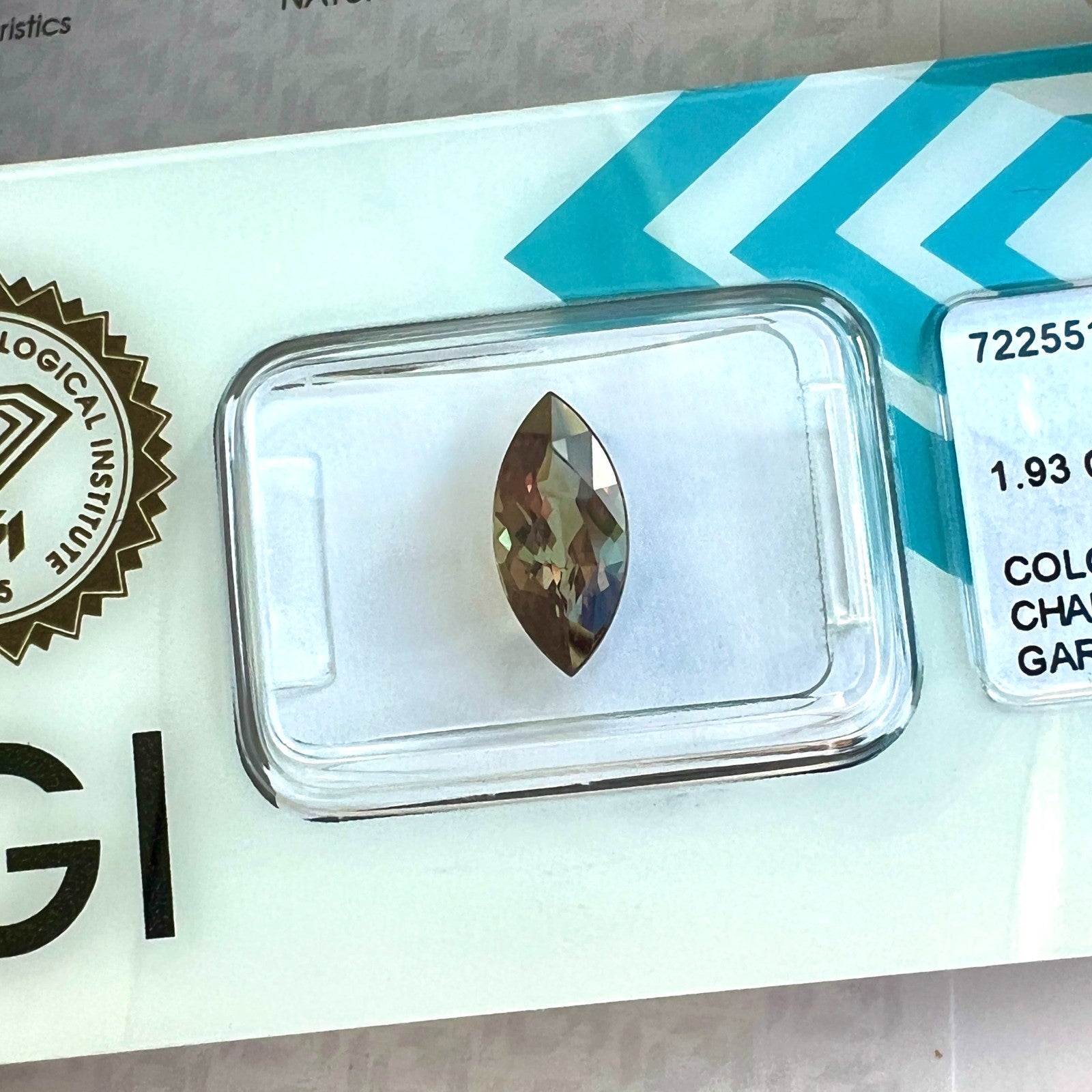 IGI CERTIFIED 1.93ct NATURAL Colour Change Garnet Marquise Cut RARE Gemstone — view 4
