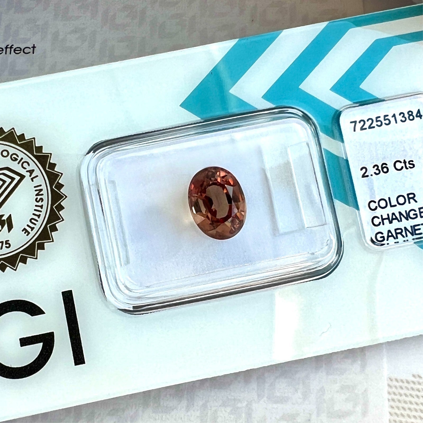 IGI CERTIFIED 2.36ct NATURAL Colour Change Garnet Pink Purple Oval Cut RARE Gem