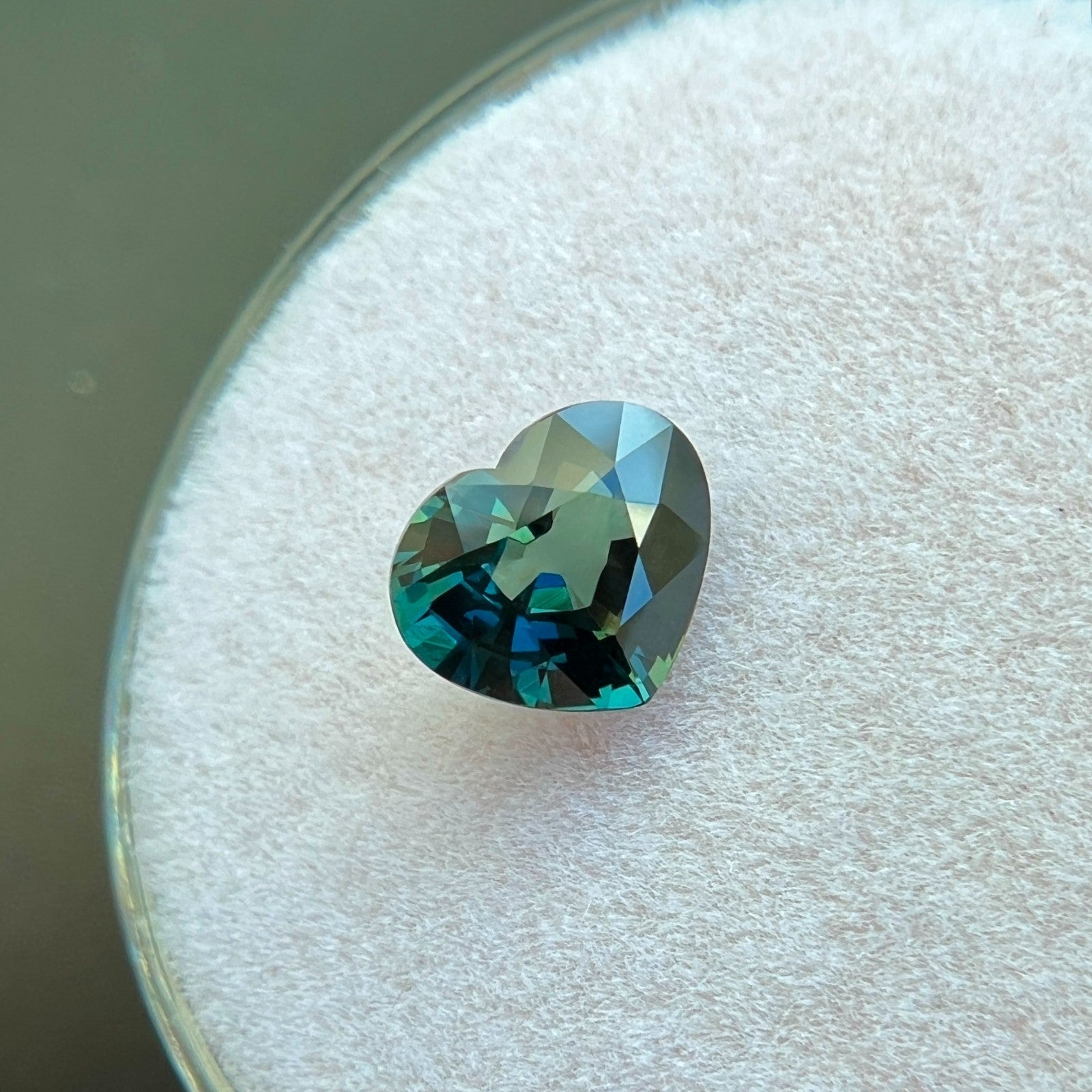 GIA CERTIFIED 1.07ct Deep Green Blue Sapphire UNTREATED Heart Cut Unique Gem — view 2