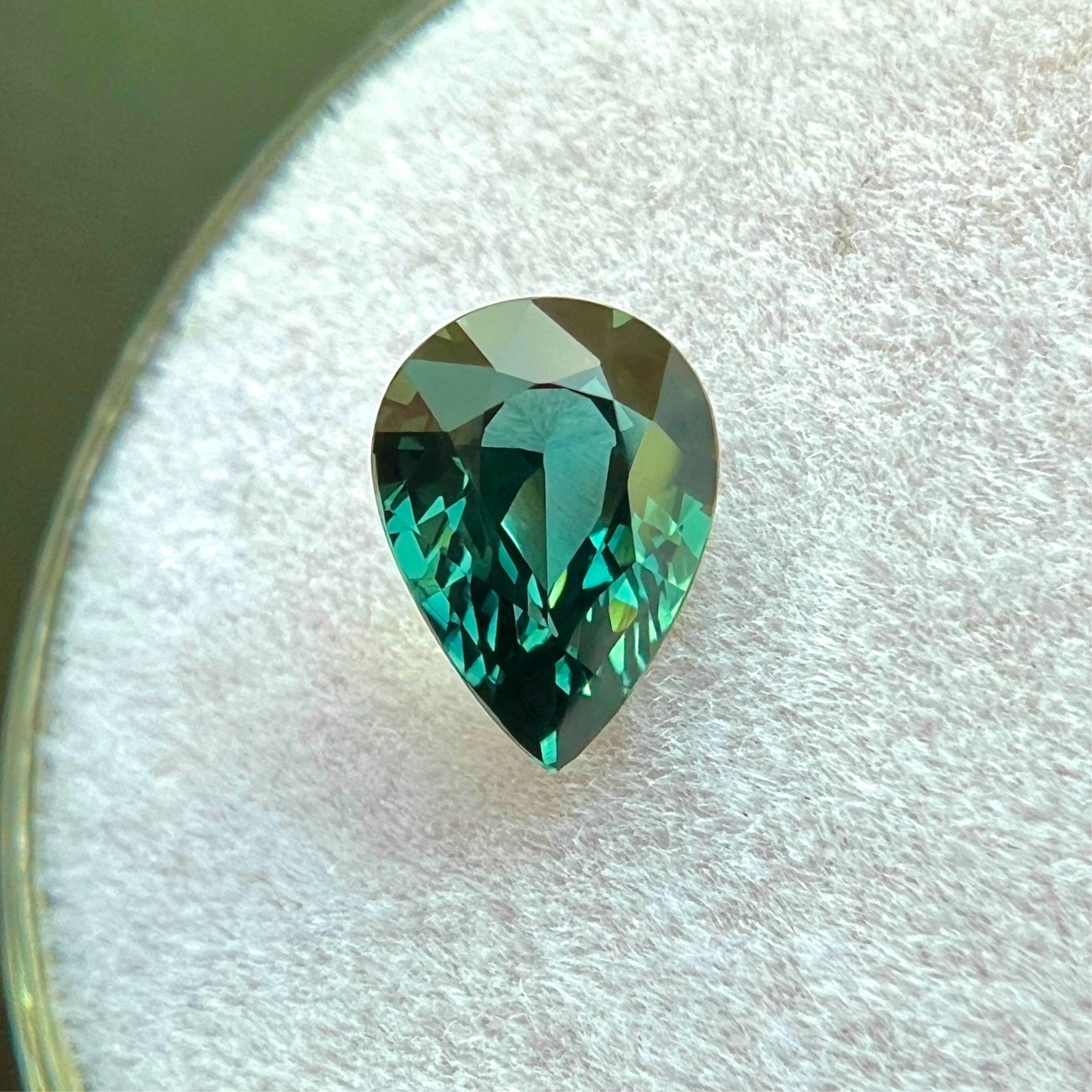 GIA CERTIFIED 1.02ct NATURAL Sapphire Deep TEAL Green Blue Pear Cut UNTREATED — view 3