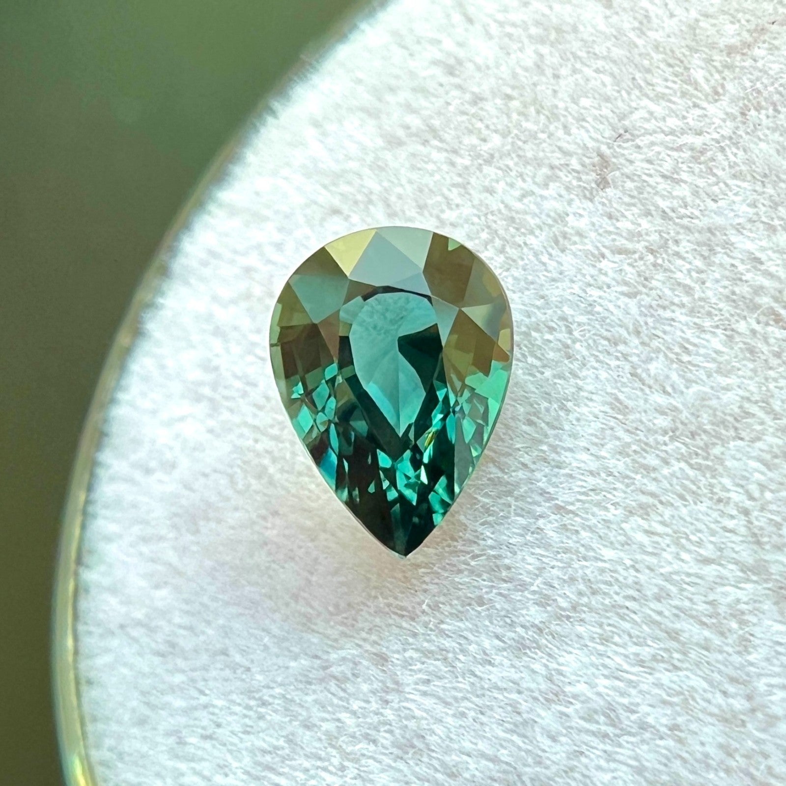 GIA CERTIFIED 1.02ct NATURAL Sapphire Deep TEAL Green Blue Pear Cut UNTREATED — view 5