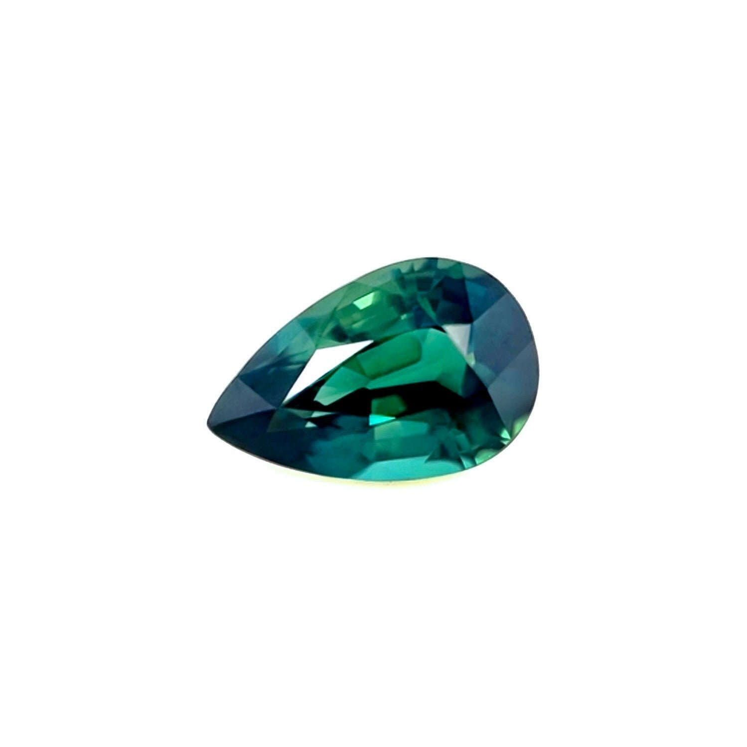 1.14ct GIA CERTIFIED Deep Green Blue Sapphire Blue Pear Teardrop UNTREATED