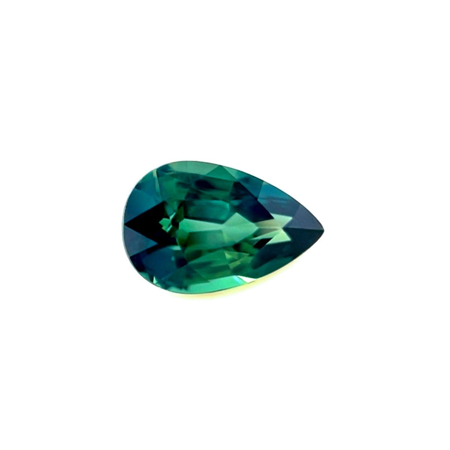 1.14ct GIA CERTIFIED Deep Green Blue Sapphire Blue Pear Teardrop UNTREATED — view 2