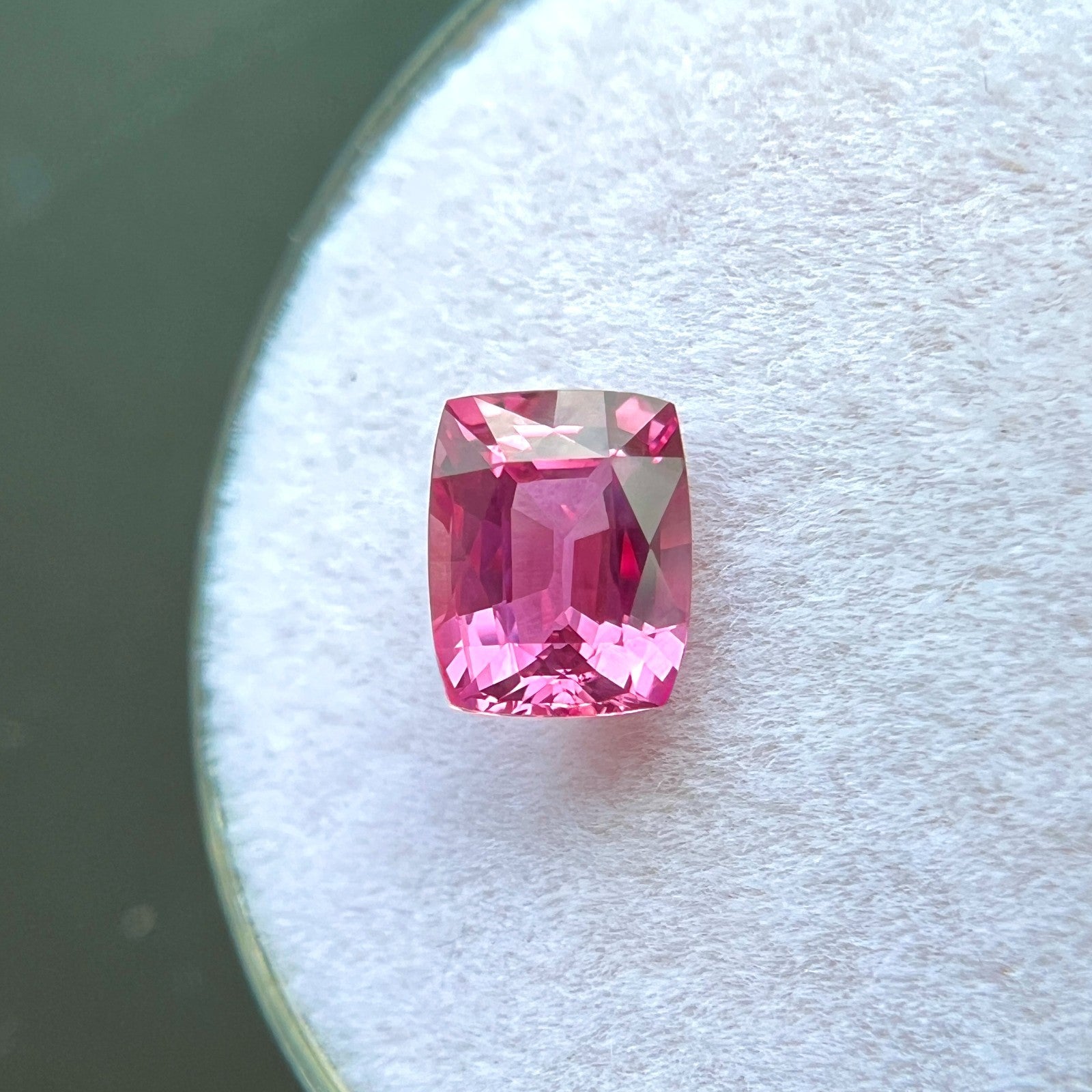 FINE 1.08ct GIA CERTIFIED Unheated Sapphire HOT Pink Cushion Cut Gemstone — view 3