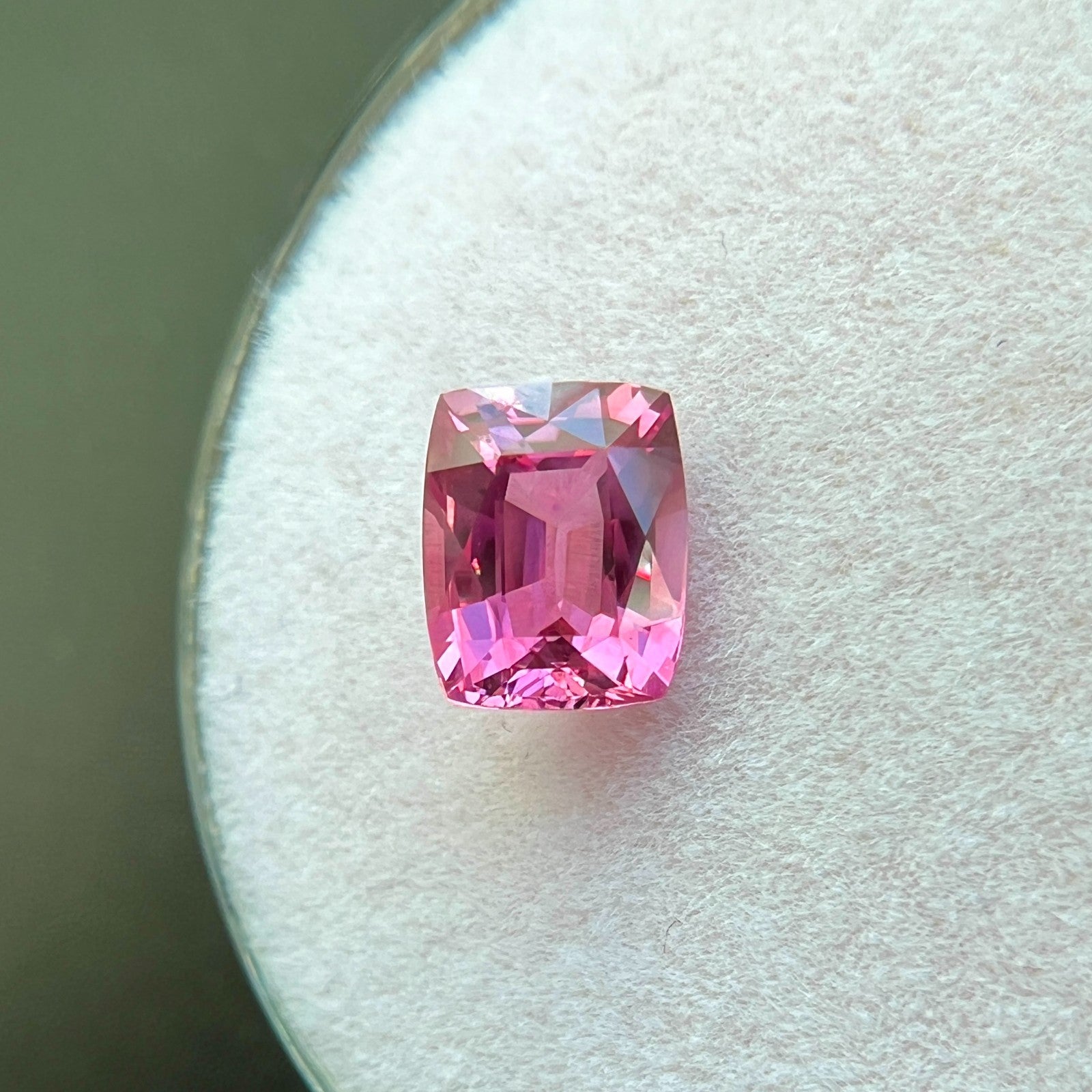 FINE 1.08ct GIA CERTIFIED Unheated Sapphire HOT Pink Cushion Cut Gemstone — view 4