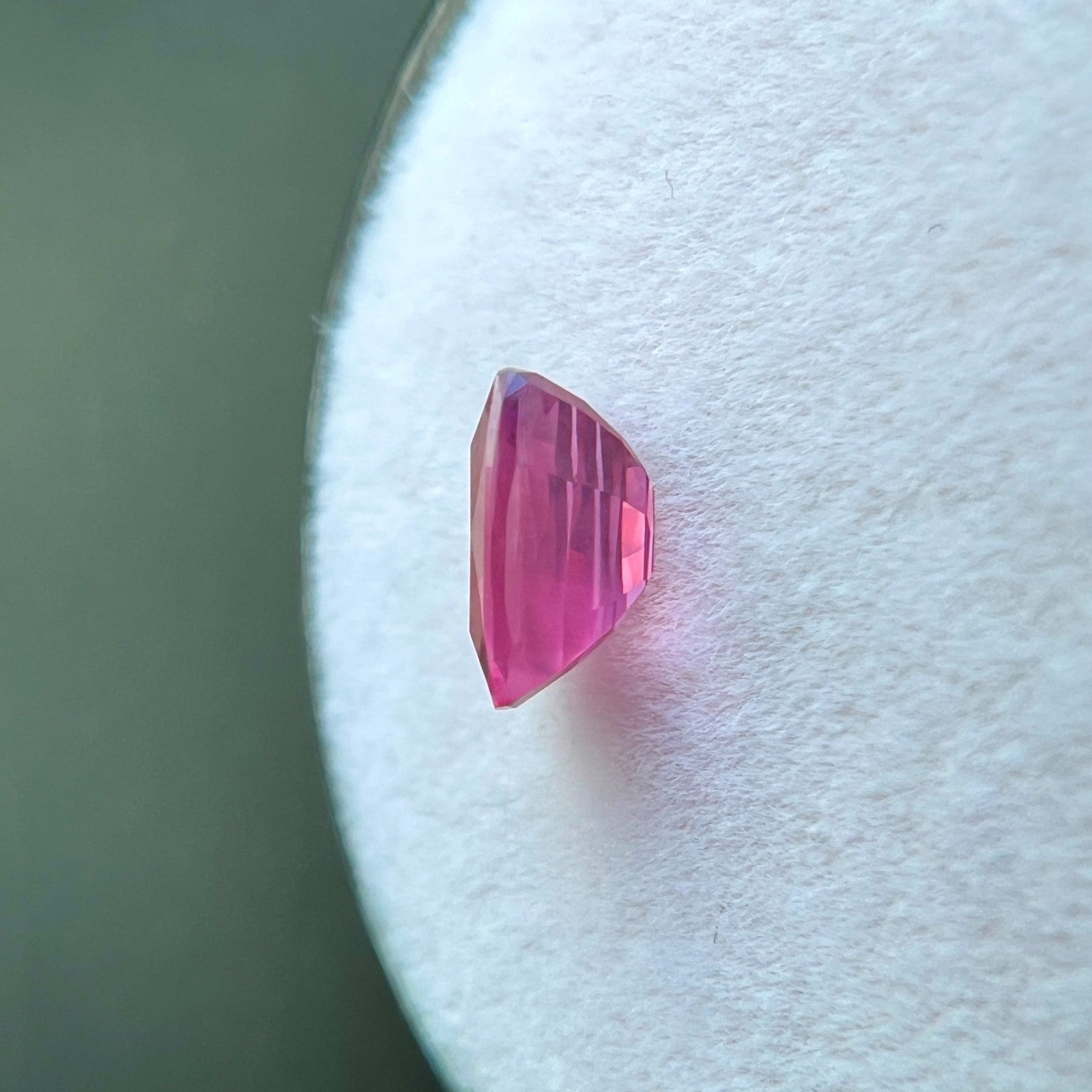 FINE 1.08ct GIA CERTIFIED Unheated Sapphire HOT Pink Cushion Cut Gemstone — view 5