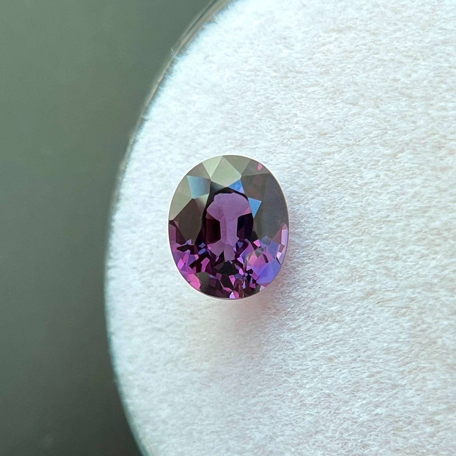 GIA CERTIFIED 1.18ct RARE Pyrope Spessartine Garnet Vivid Purple Oval Cut Gem — view 3