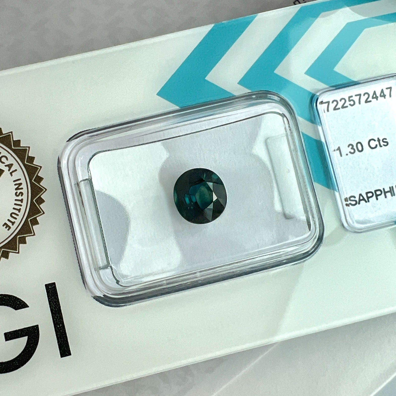 IGI CERTIFIED 1.30ct Untreated THAILAND Deep Green Blue Sapphire NO HEAT Oval