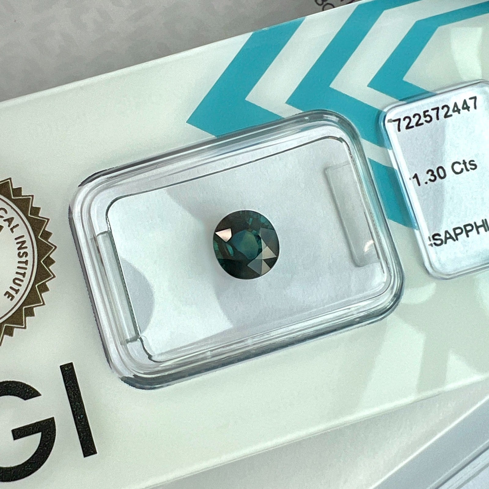 IGI CERTIFIED 1.30ct Untreated THAILAND Deep Green Blue Sapphire NO HEAT Oval — view 4