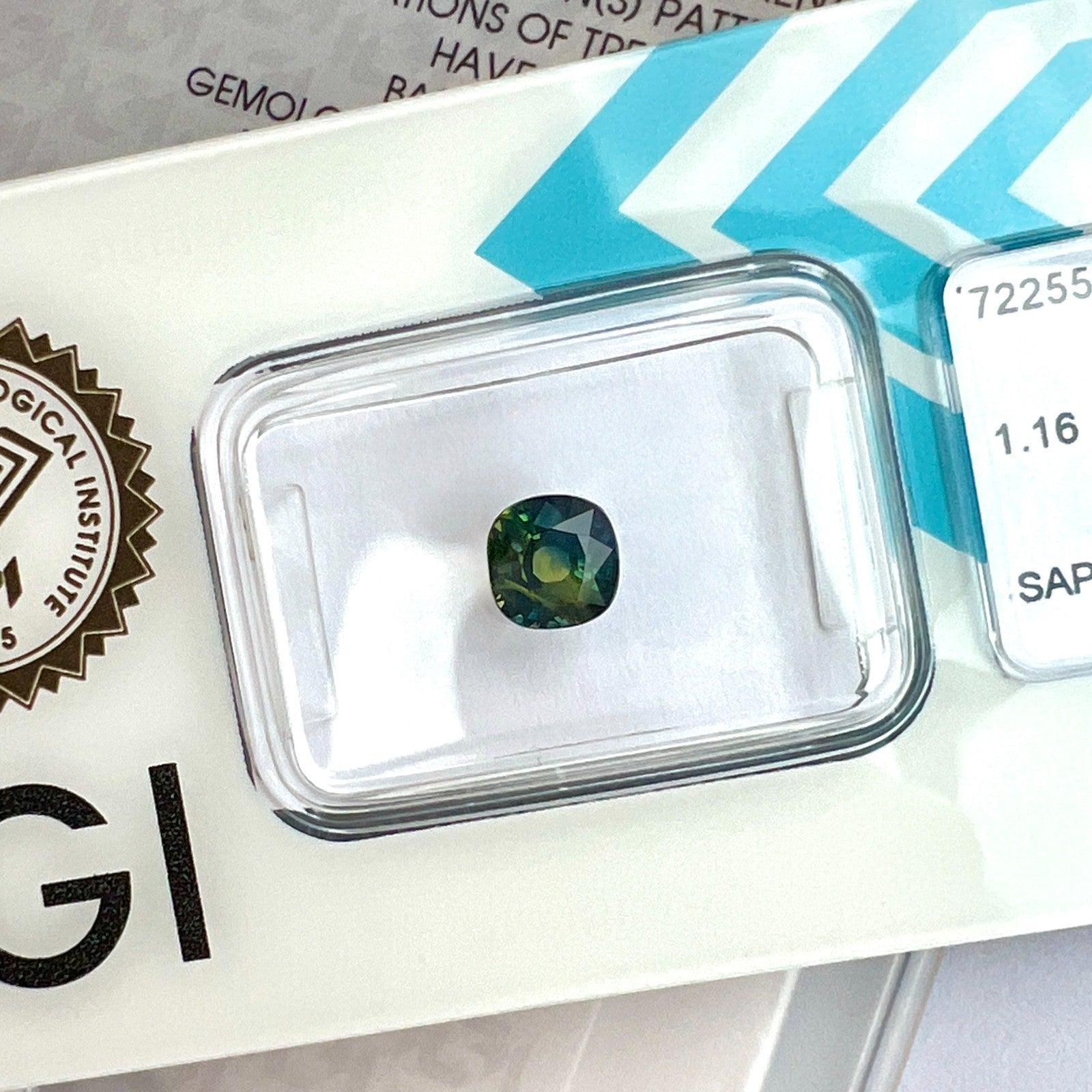 Unique 1.16ct IGI CERTIFIED Bi Colour Sapphire Yellow Green AUSTRALIAN Untreated — view 3