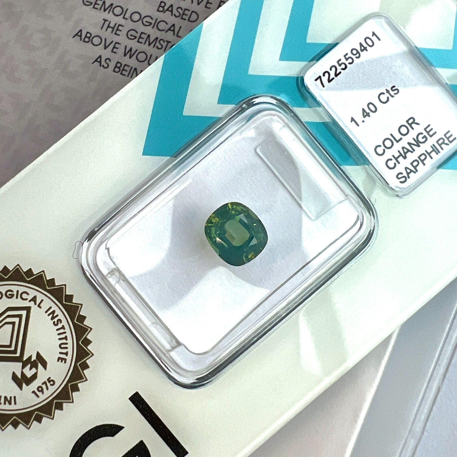 Rare IGI CERTIFIED 1.40ct Colour Change AUSTRALIA Sapphire UNHEATED Cushion Cut — view 4