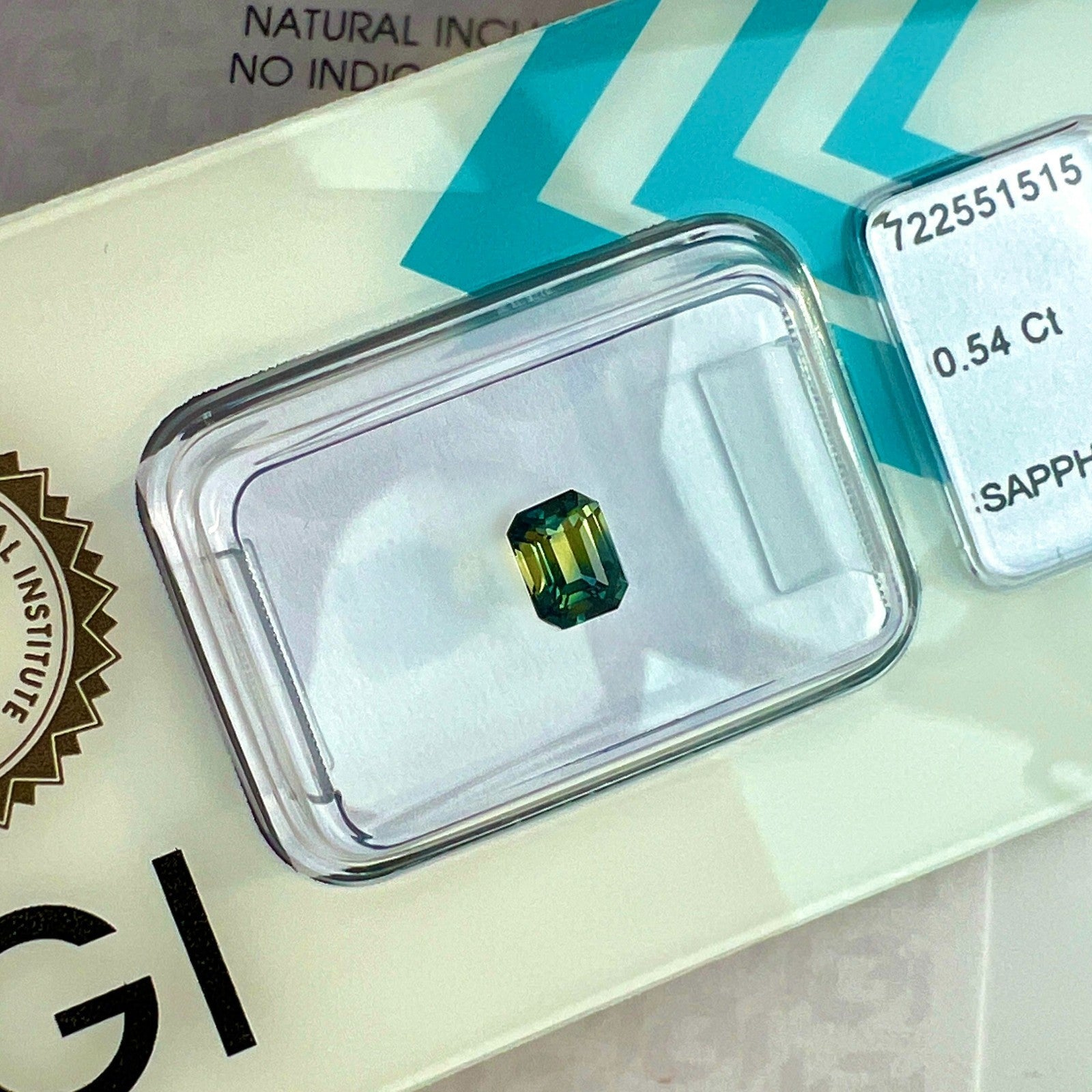 Fine NATURAL 0.54ct IGI CERTIFIED Bi Colour VIVID Yellow Blue Sapphire UNHEATED — view 3
