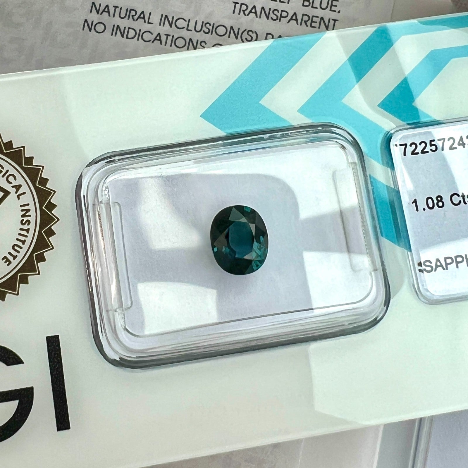 Fine IGI CERTIFIED 1.08ct Untreated AUSTRALIAN Deep Blue Sapphire Oval Cut RARE — view 4