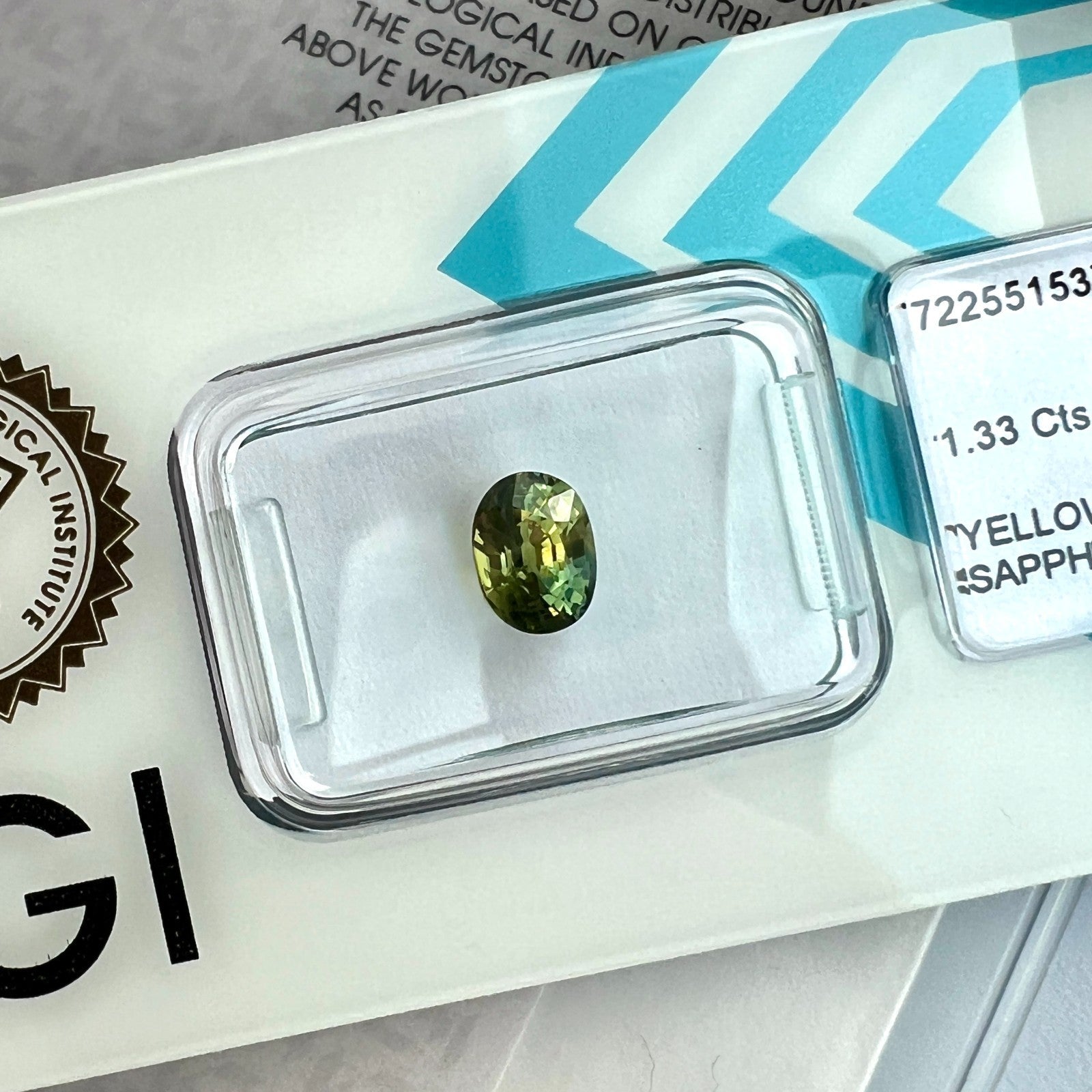IGI CERTIFIED 1.33ct Untreated THAI Deep Blue Yellow BI COLOUR Sapphire Oval