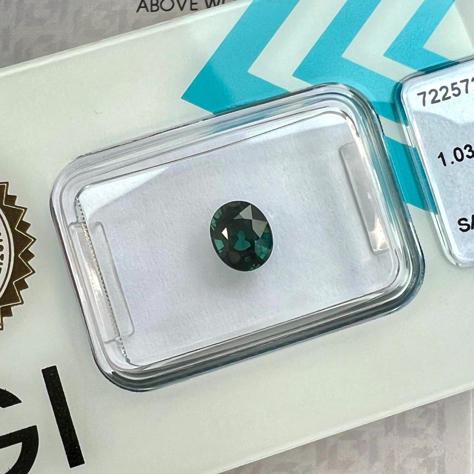 Fine IGI CERTIFIED 1.03ct AUSTRALIAN Deep Greenish Blue Sapphire Oval Cut RARE