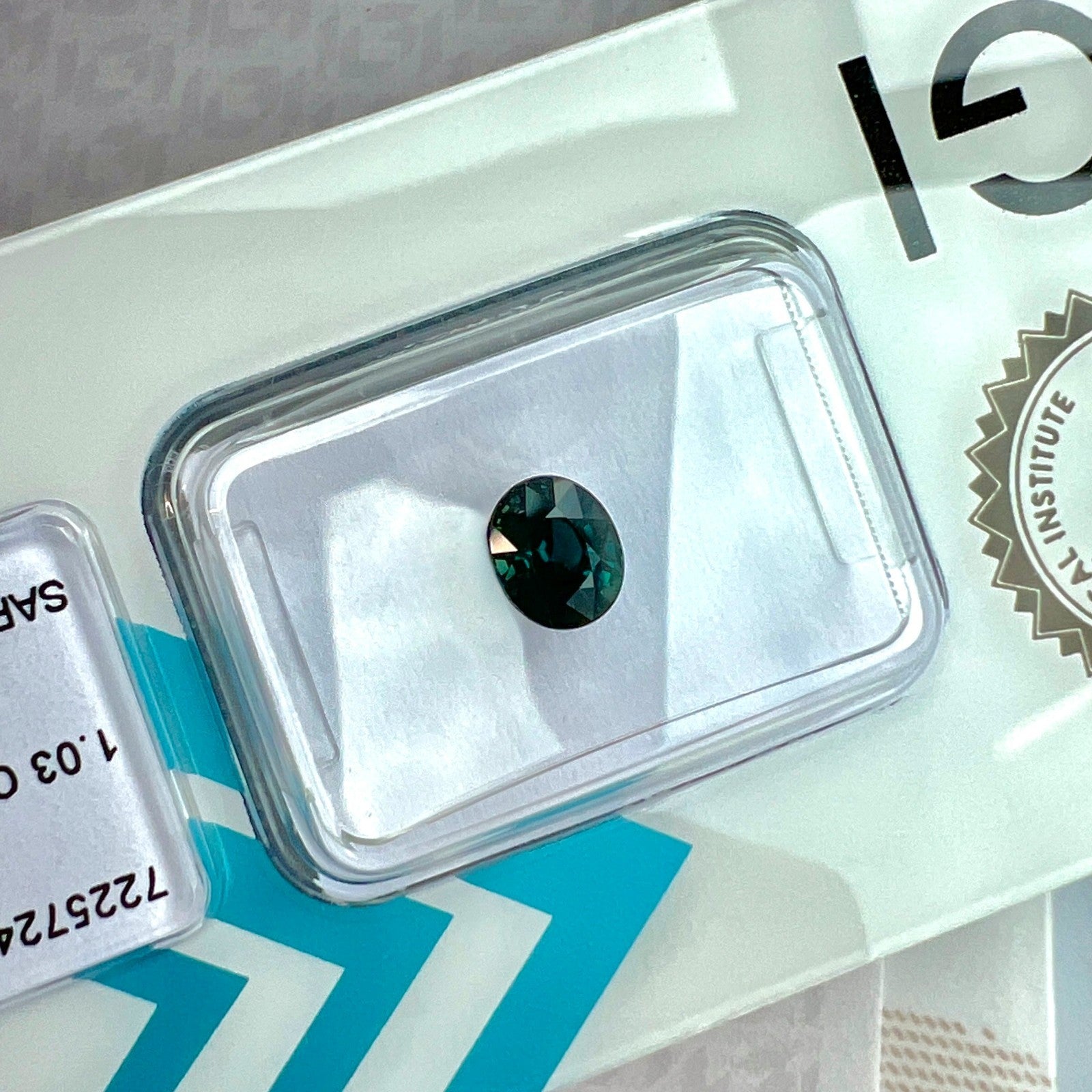 Fine IGI CERTIFIED 1.03ct AUSTRALIAN Deep Greenish Blue Sapphire Oval Cut RARE — view 5