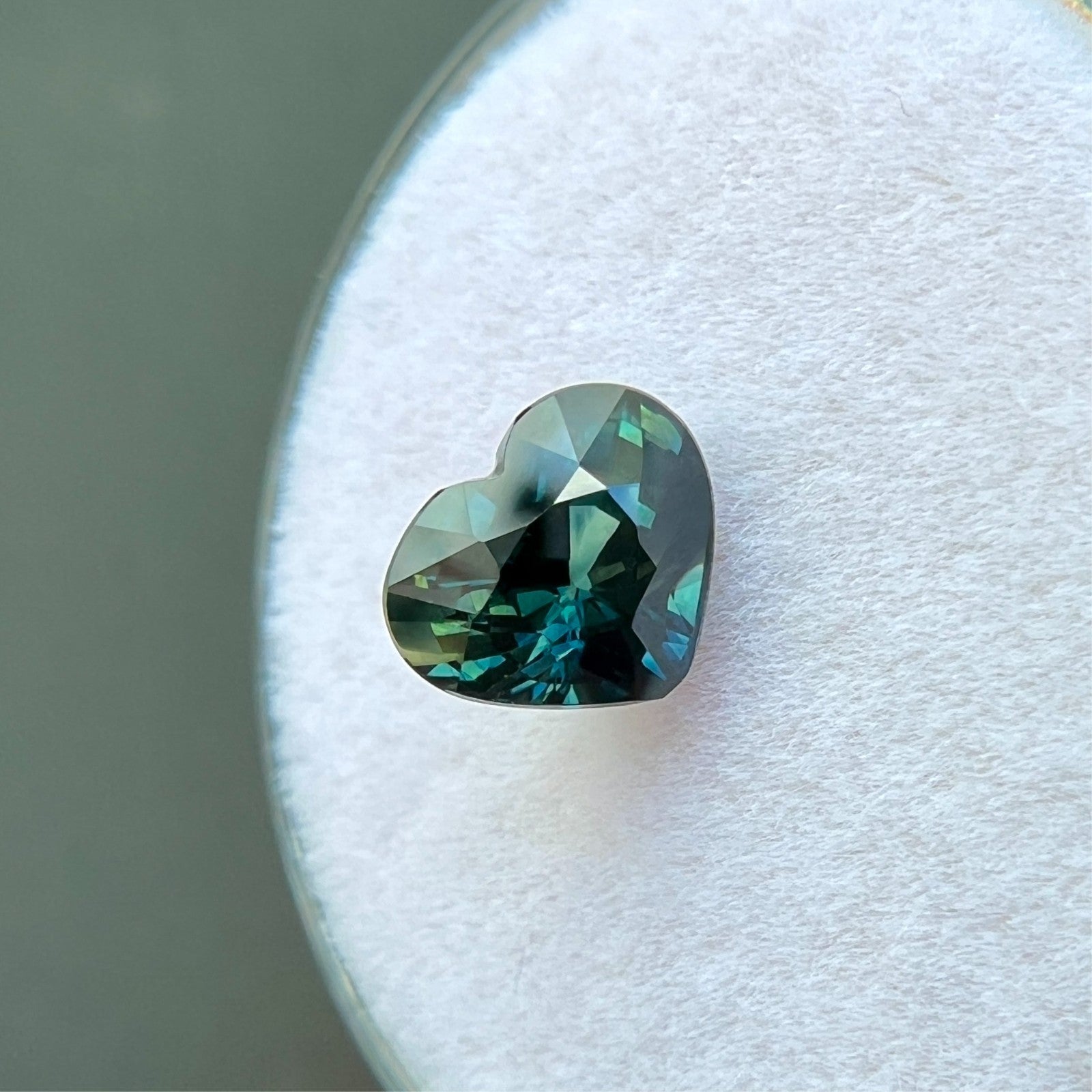 GIA CERTIFIED 1.57ct Deep Green Blue Sapphire UNTREATED Heart Cut NATURAL Gem — view 2