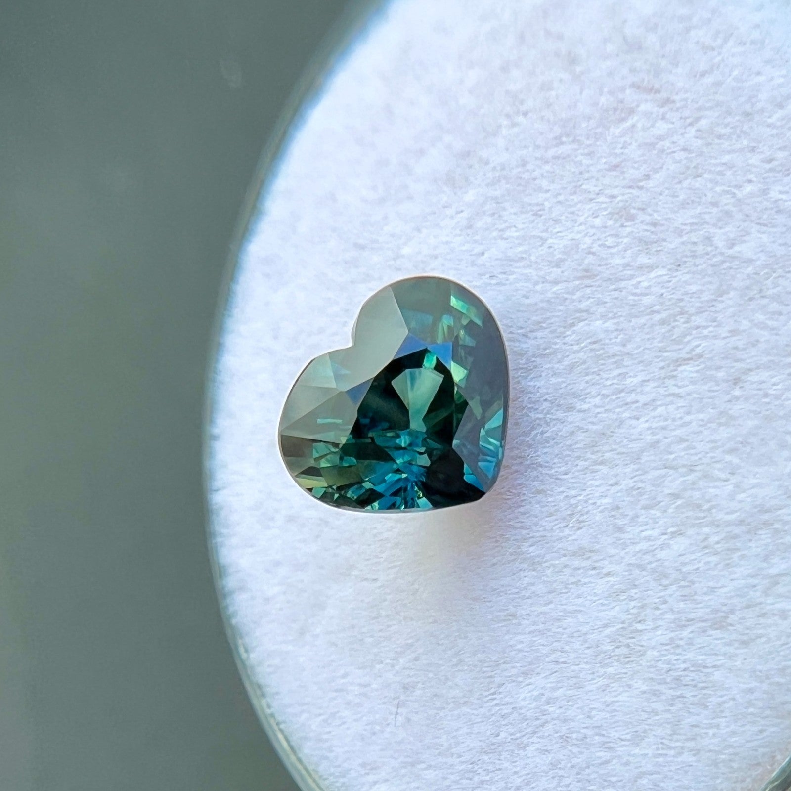 GIA CERTIFIED 1.57ct Deep Green Blue Sapphire UNTREATED Heart Cut NATURAL Gem — view 4