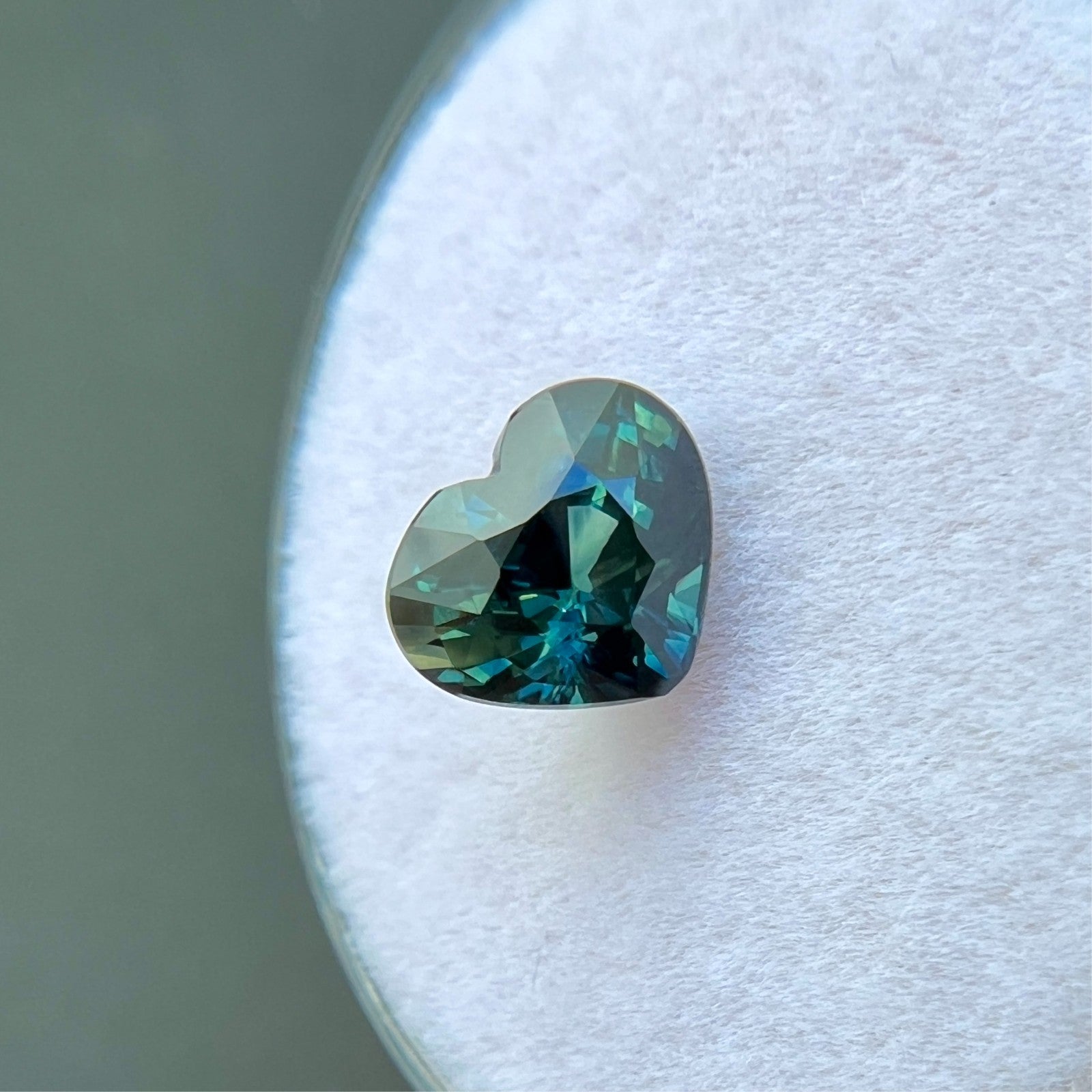GIA CERTIFIED 1.57ct Deep Green Blue Sapphire UNTREATED Heart Cut NATURAL Gem — view 5