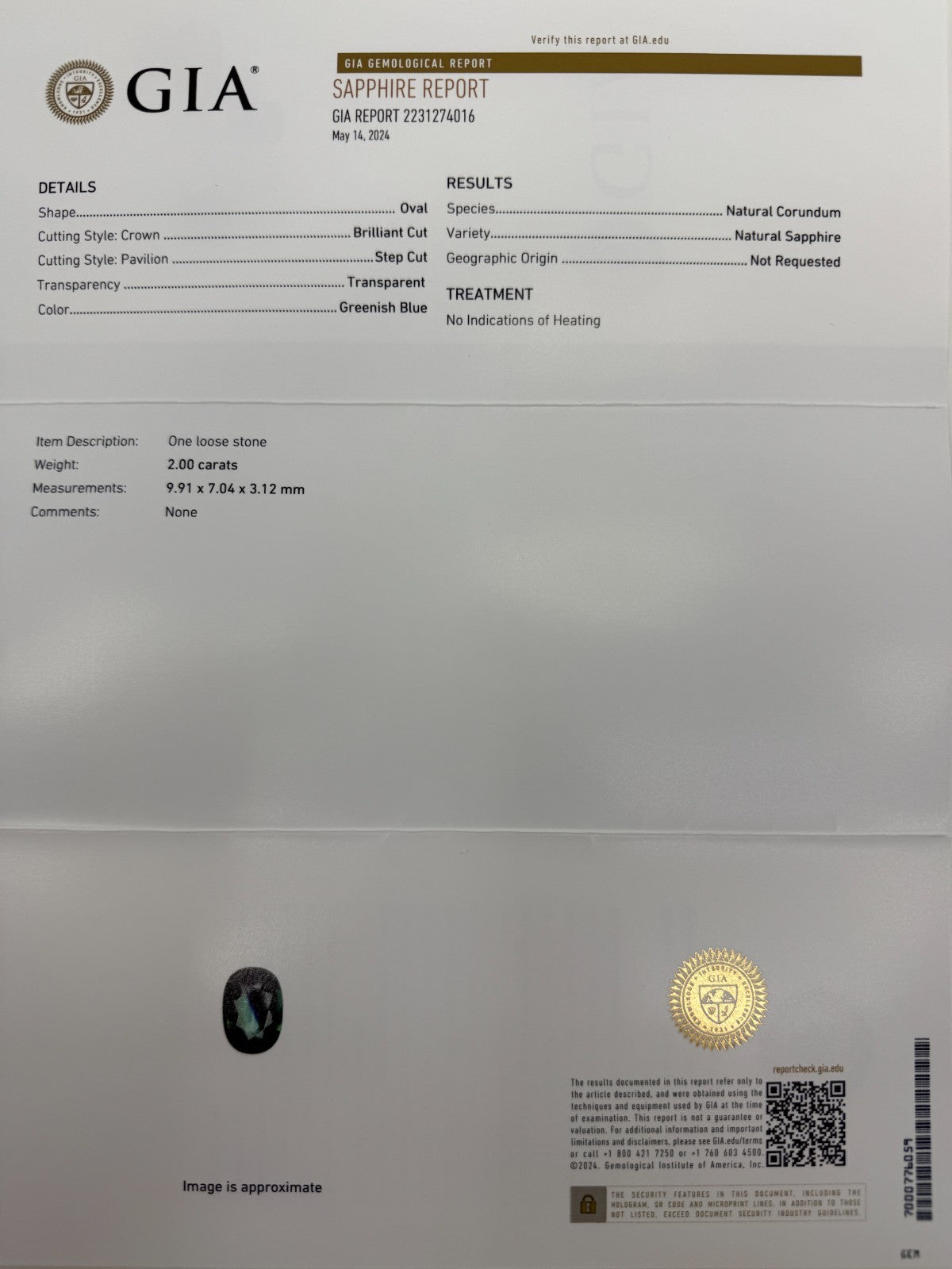 2.00ct GIA Certified Untreated Bi Colour Sapphire & Diamond Platinum Pendant — view 2
