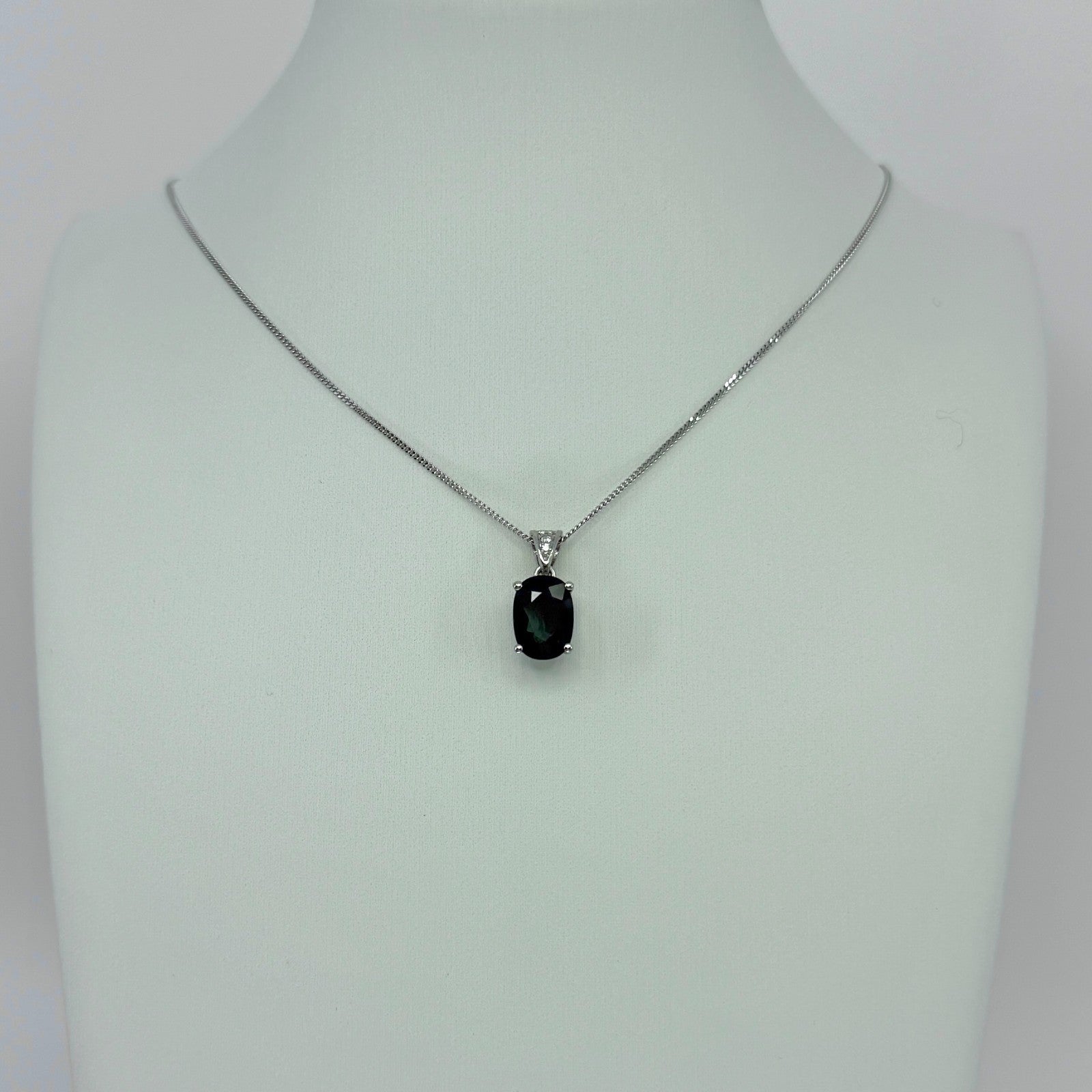 2.00ct GIA Certified Untreated Bi Colour Sapphire & Diamond Platinum Pendant — view 5