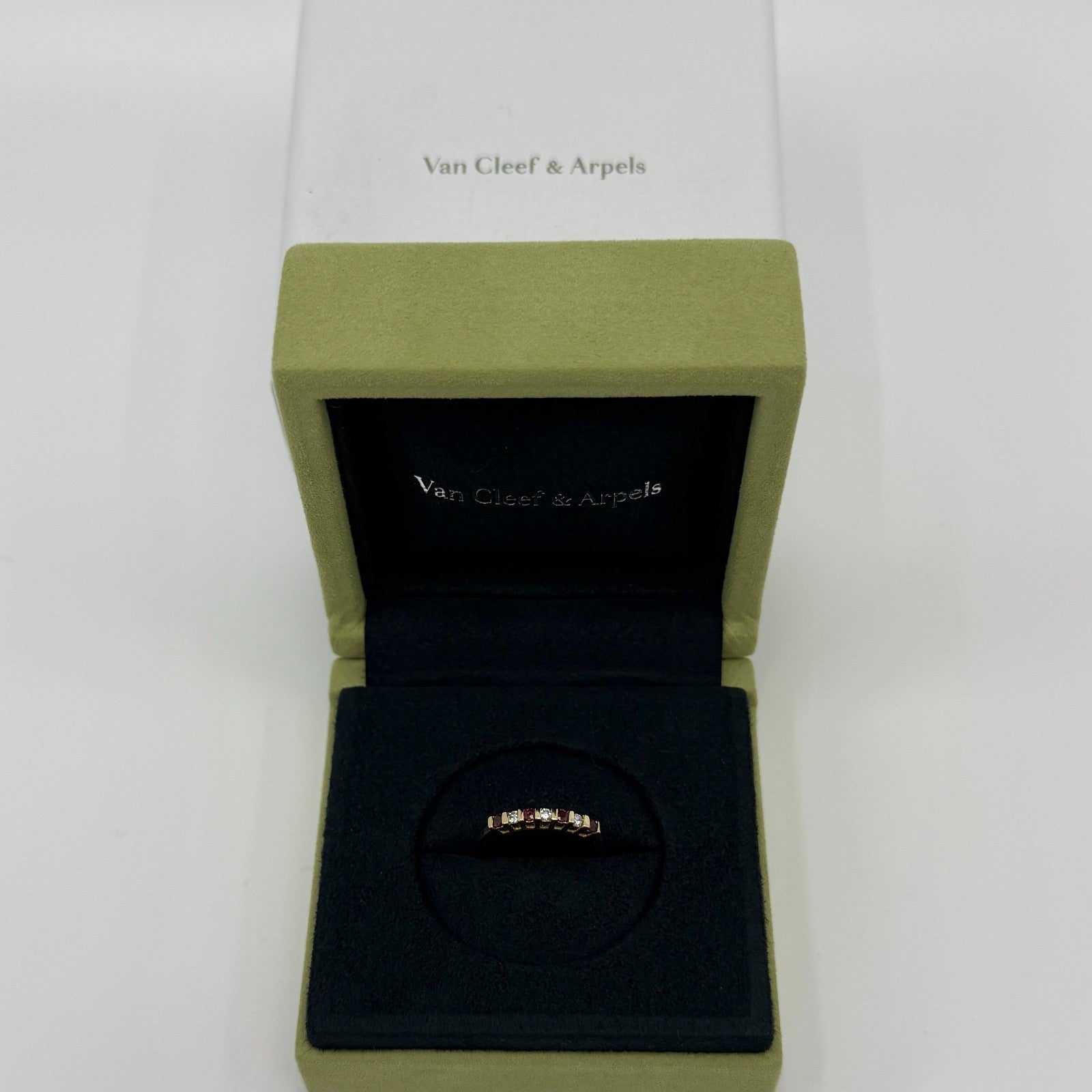 Vintage Van Cleef & Arpels Ruby And Diamond 18k Yellow Gold Eternity Band Ring — view 2