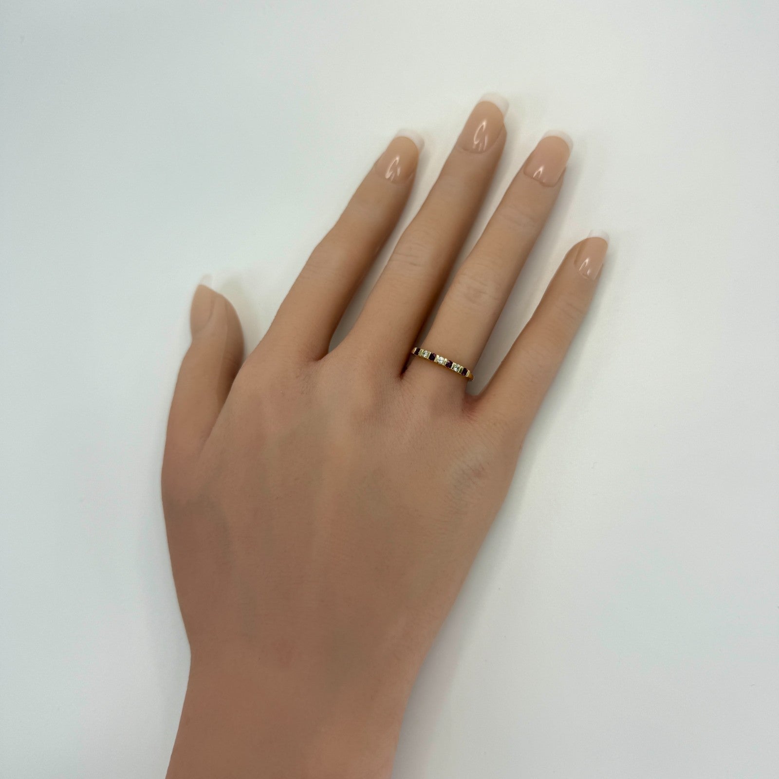 Vintage Van Cleef & Arpels Ruby And Diamond 18k Yellow Gold Eternity Band Ring — view 4